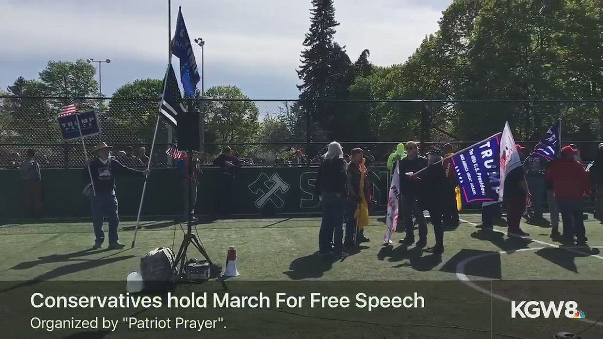'March for Free Speech' gathers at Montavilla Park