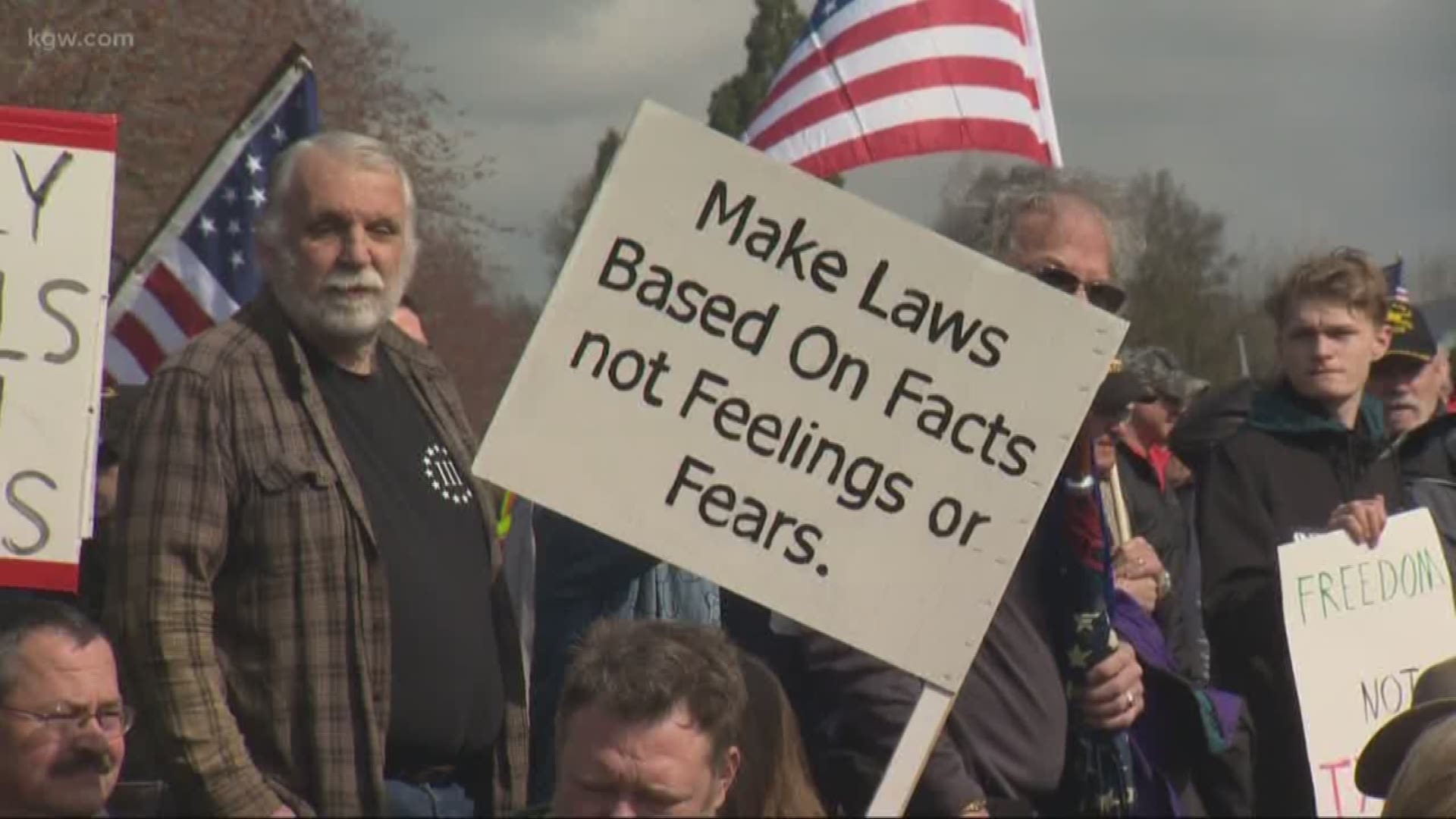 Saturday's rally was in response to a number of bills in the state legislature aimed at adding new regulations for gun owners.
