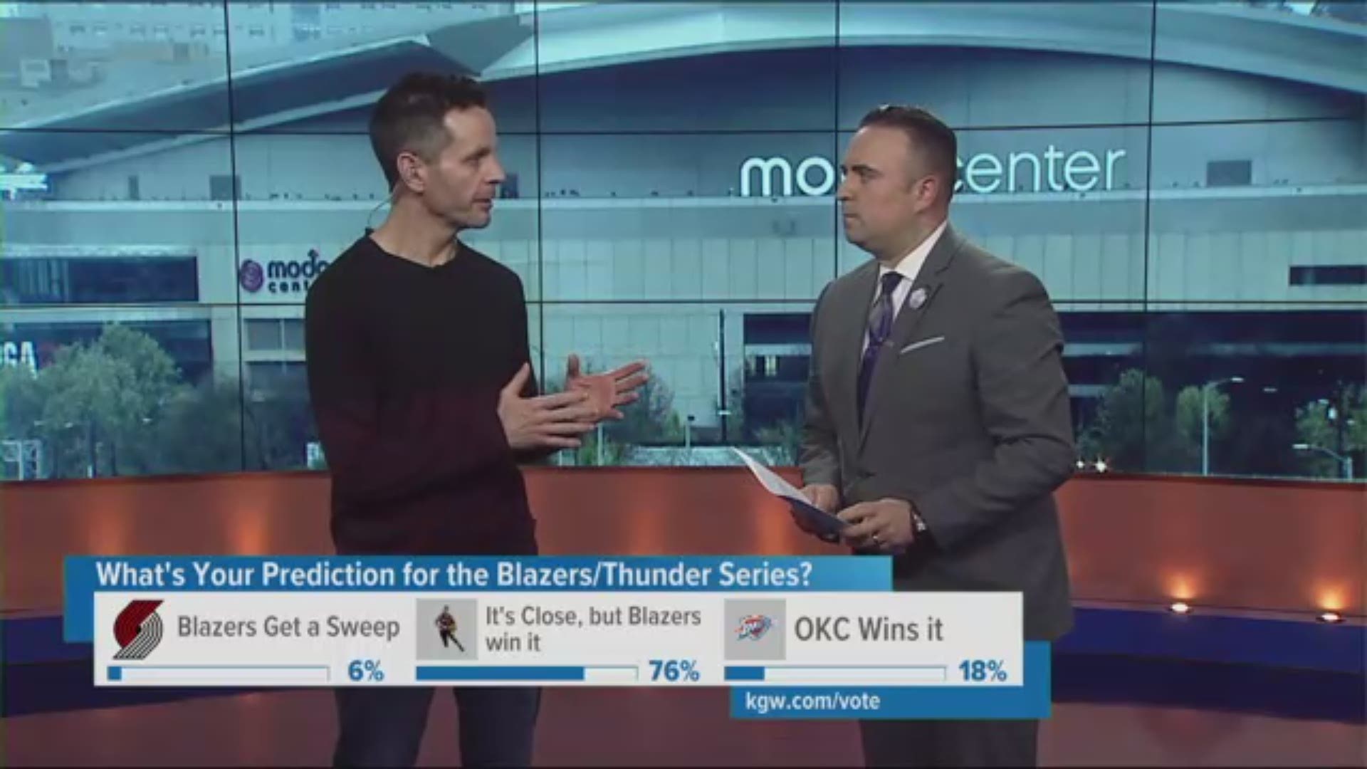 KGW's Orlando Sanchez, Art Edwards, and Chad Doing with Rip City Radio and NBC Sports Northwest breaks down the first round NBA playoffs series between the Portland Trail Blazers and the Oklahoma City.