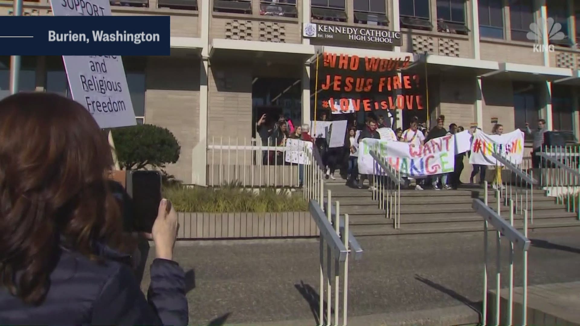 Students at a Seattle school staged a sit-in, and then a walkout over the controversy.