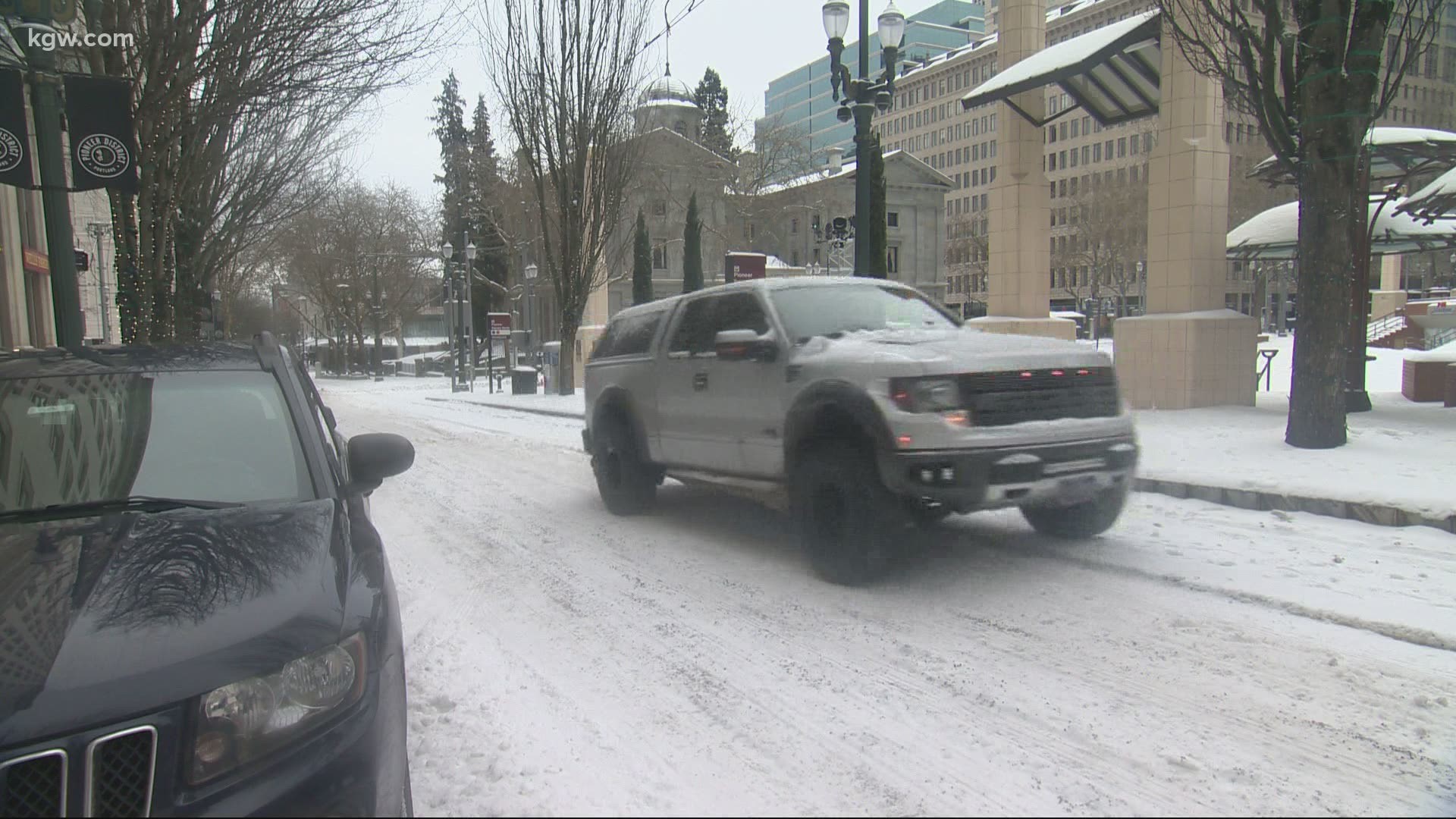 The severe winter weather in Portland caused TriMet to temporarily suspend it's bus and train MAX service.