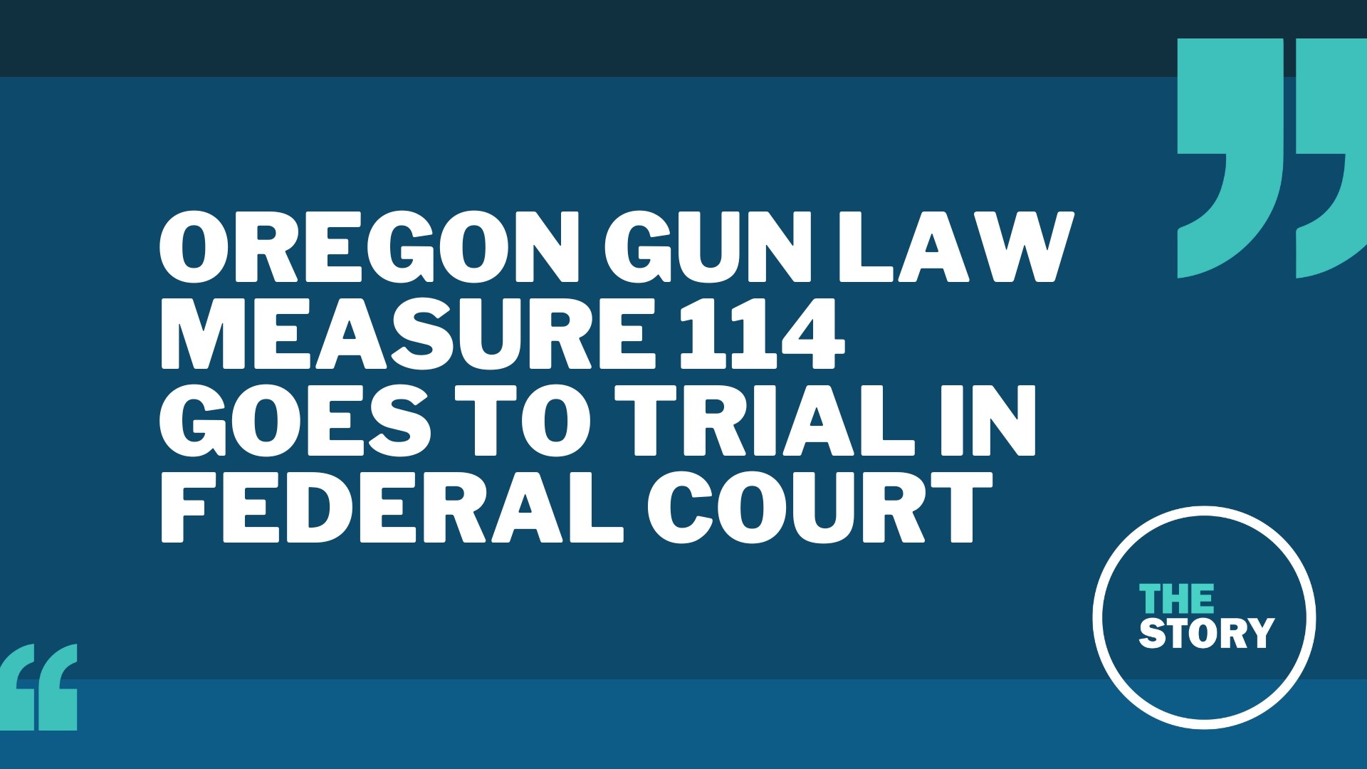 While this case is important to Measure 114's survival, it is not the one holding up implementation of the gun law. That's a state-level case in Harney County.