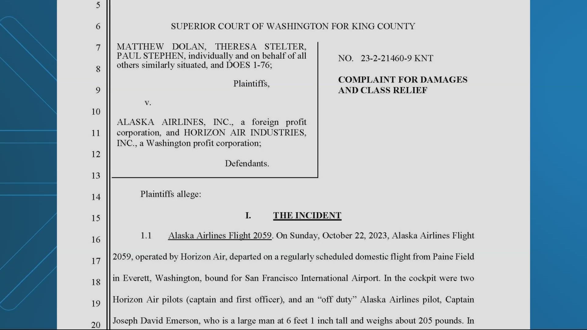 The lawsuit lambasts the airlines for an alleged lack of rigorous screening and standards for pilots and those in the cockpit jump seat.