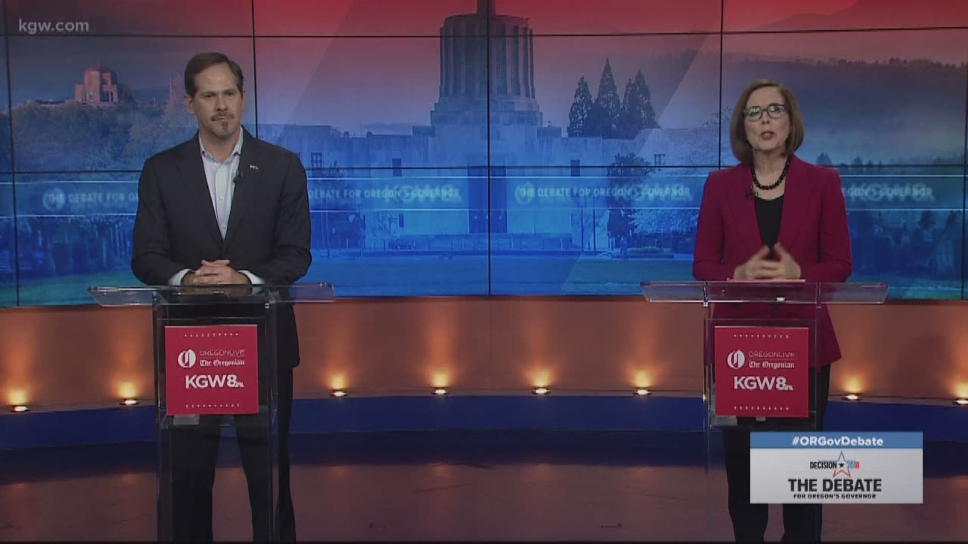 Kate Brown and Knute Buehler square off for the third time