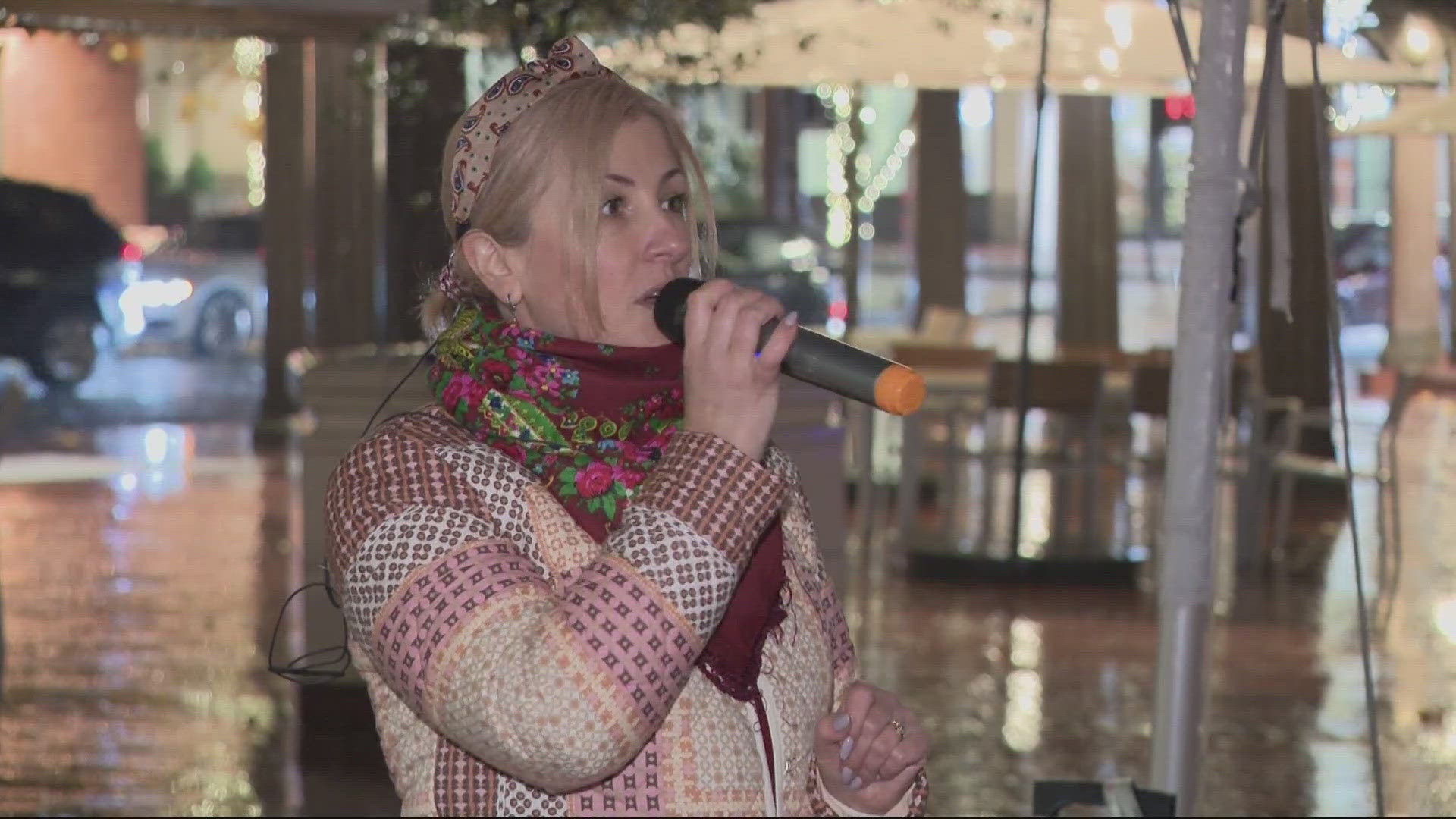 'Glory to the Ukraine' kicked off an evening of traditional folk songs and people coming together in solidarity, a small act of defiance within downtown Portland.