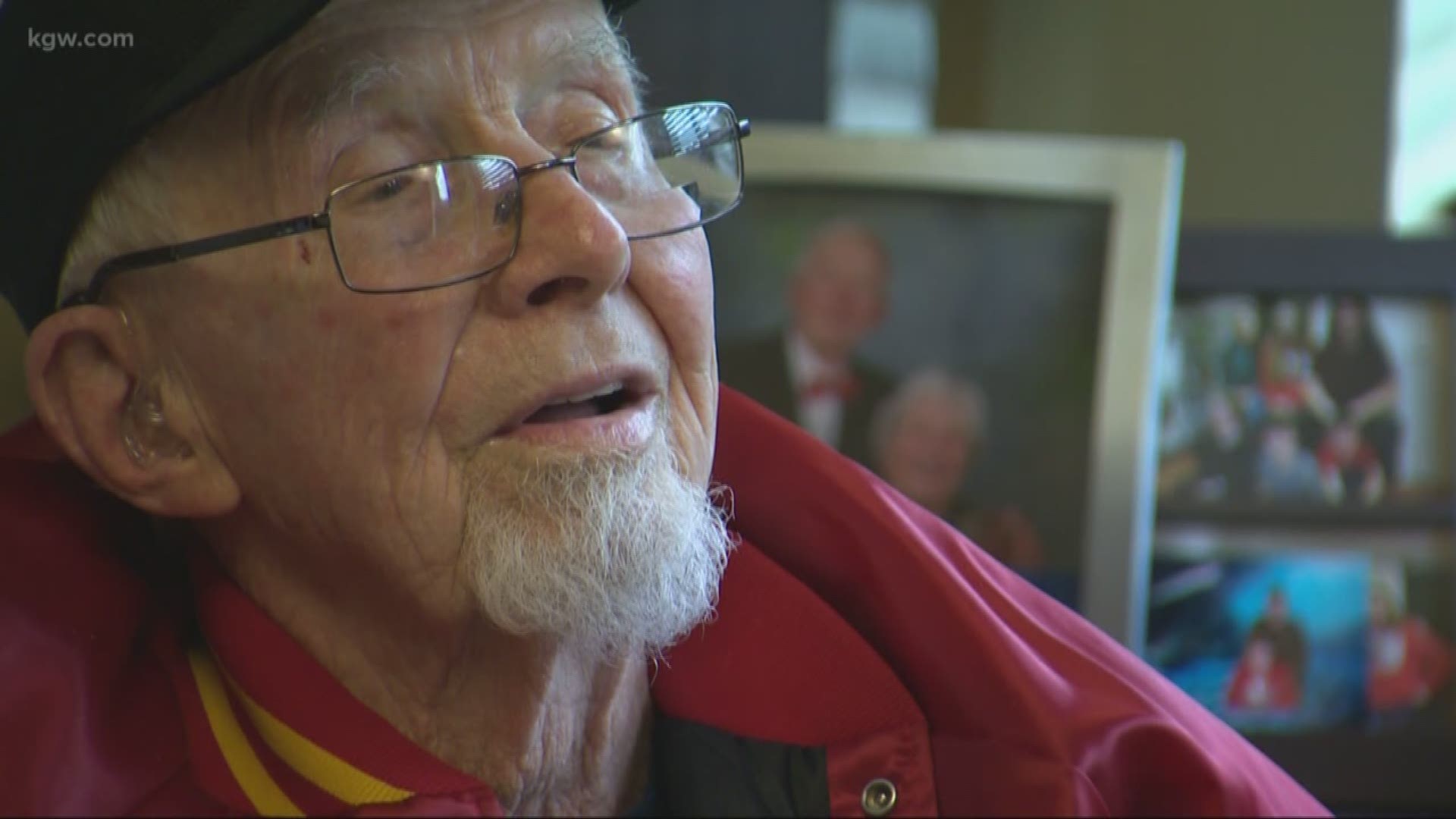 Robin Barrett, 94, served in the Marines during WWII and witnessed the raising of the American flag at Mount Suribachi.