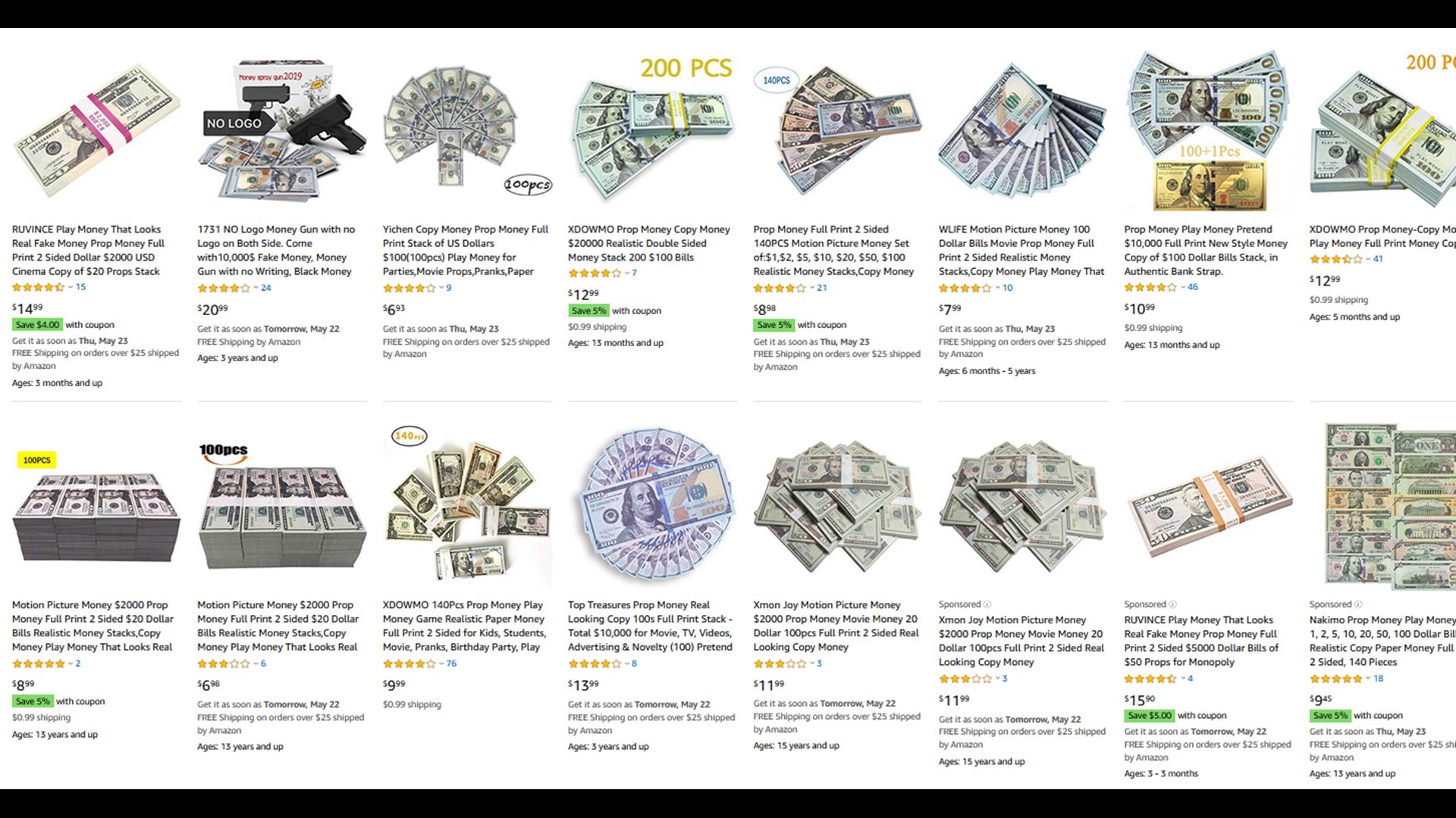Why is Amazon selling fake money?
