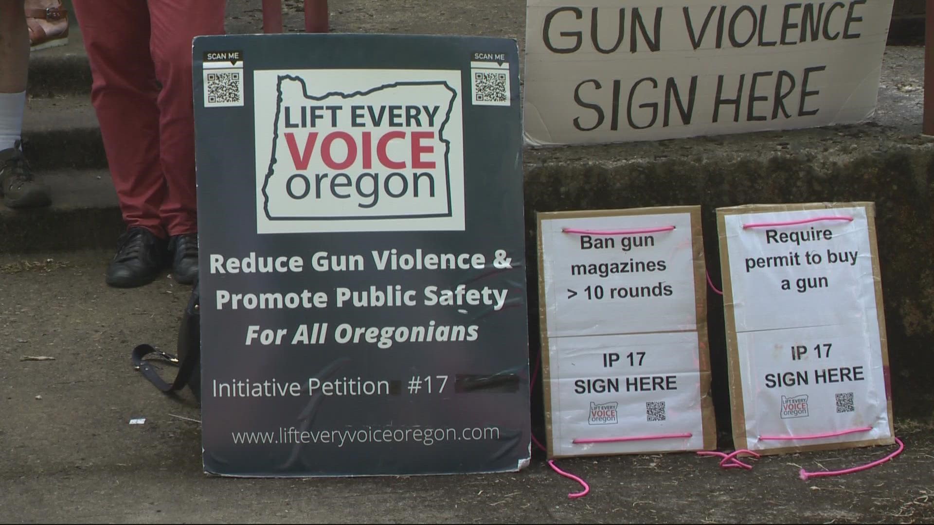 Members of Lift Every Voice Oregon delivered their signatures for a gun safety petition to Salem on Friday.