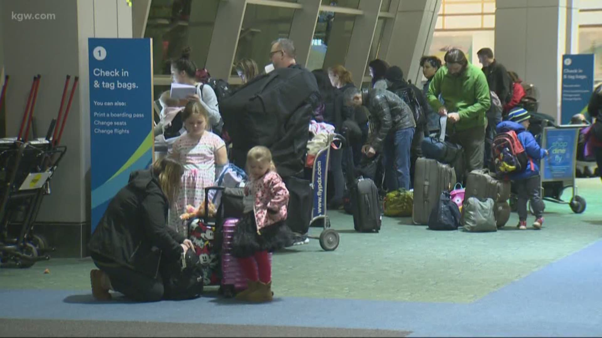 56,000 travelers are expected at Portland International Airport on Monday.