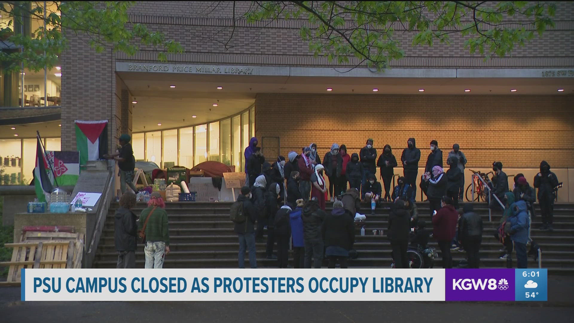 PPSU abruptly cancelled classes Tuesday after protesters broke into the university's main library, calling for a ceasefire in Gaza.