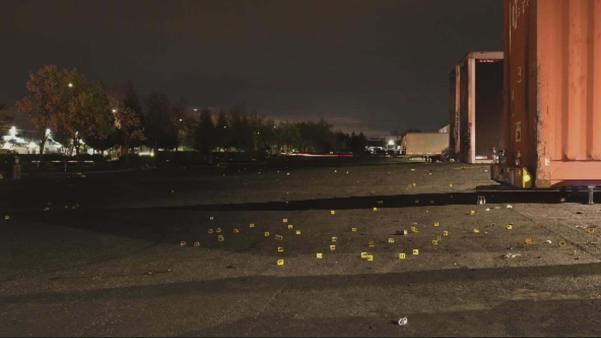 At least four people were injured in a shooting during a street racing event on North Marine Drive early Monday morning, according to the Portland Police Bureau.