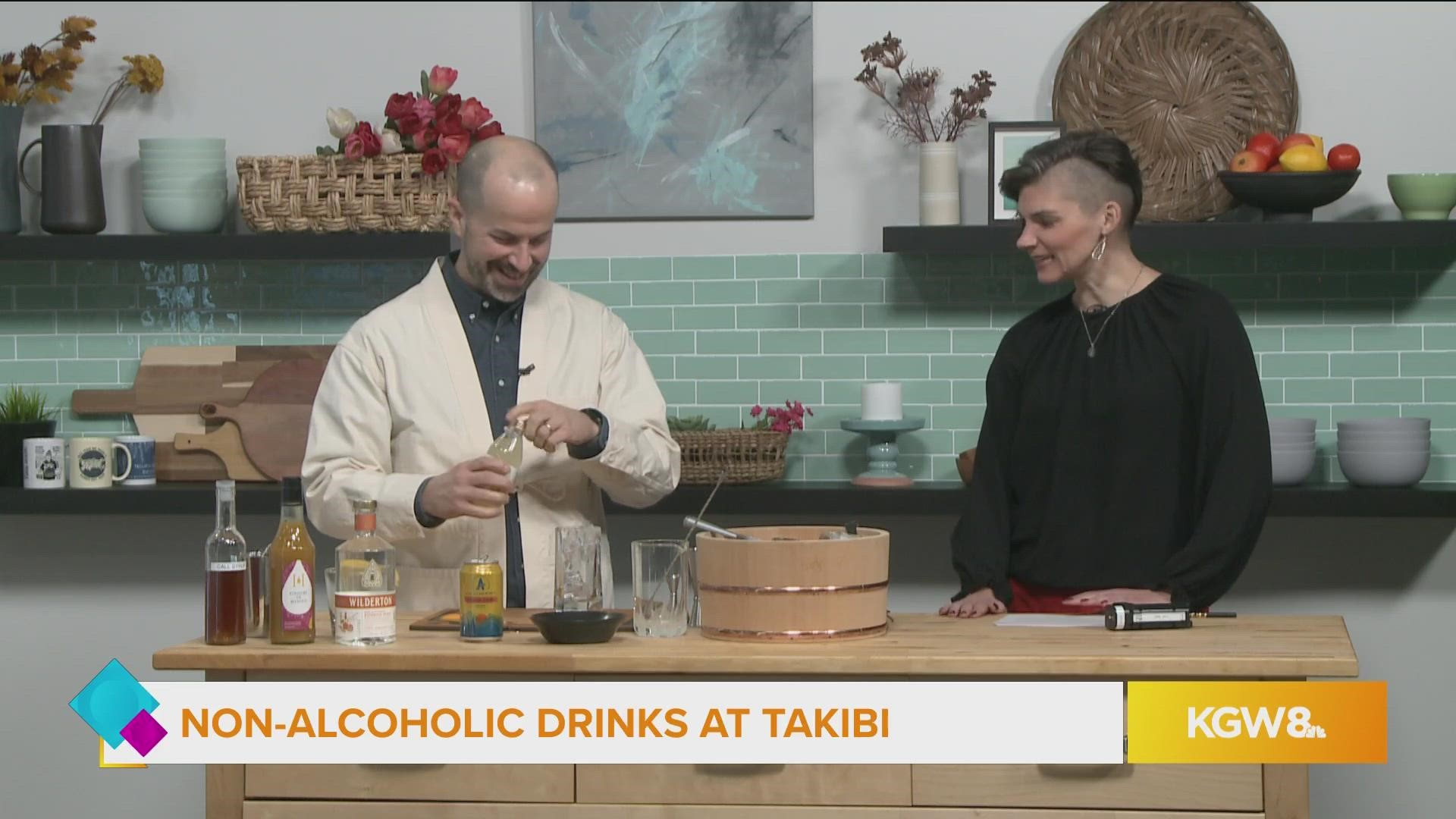 Takibi's Beverage Director, Jim Meehan, mixes up some delicious non-alcoholic drinks.
