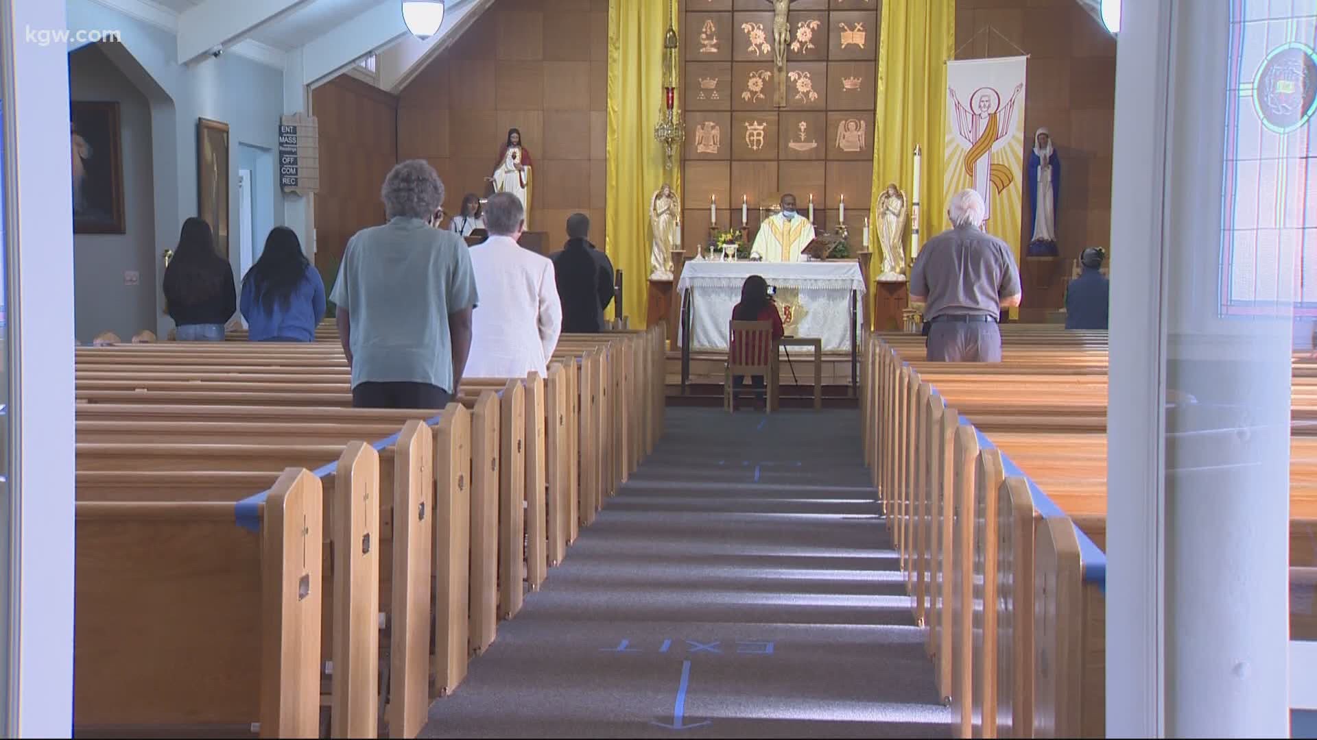 Most Catholic Churches opened their doors to parishioners for Masses for the first time in weeks today – but some chose to stay closed.