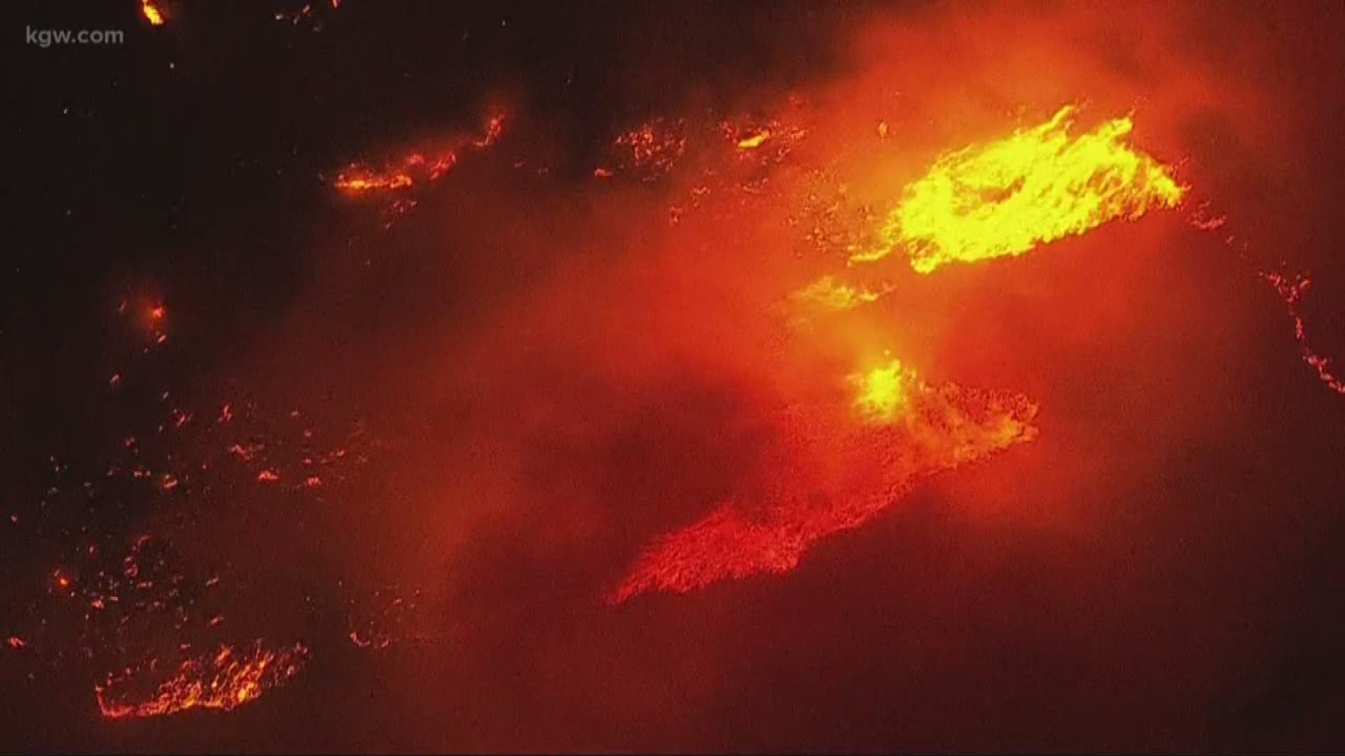Wildfire burning near Dufur in Wasco County