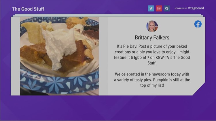 Viewers celebrating Pi Day with pies