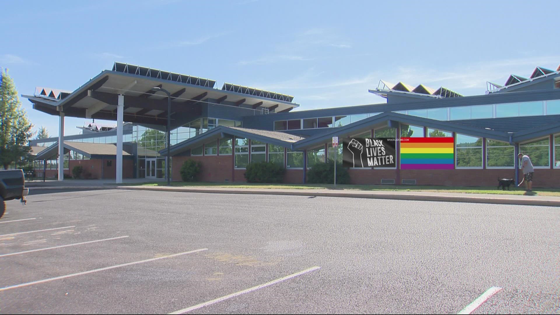 The board voted in favor of banning Pride and BLM symbols in schools at a meeting in early August.