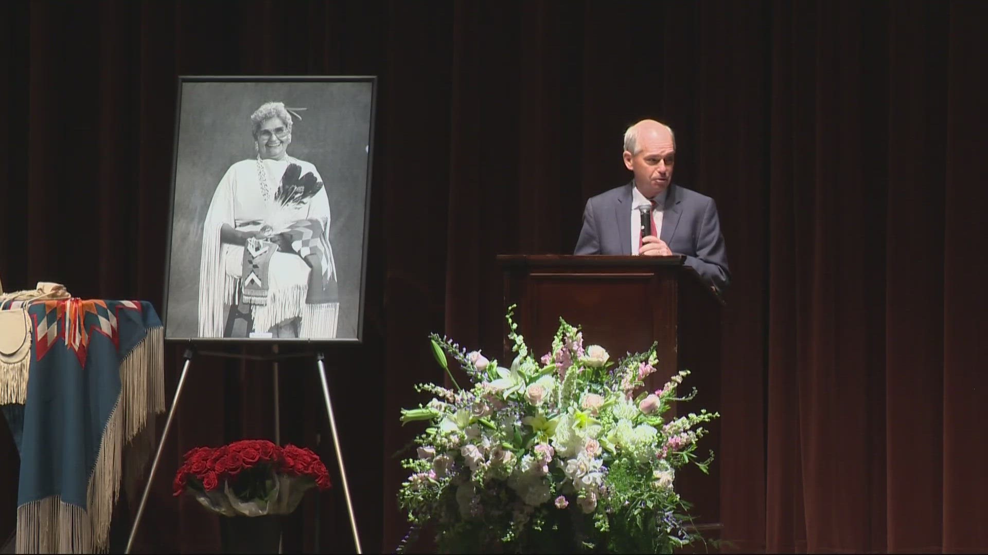 Kathryn Harrison's life was remembered for being caring and persistent as she fought for years to restore federal rights for Oregon tribes.