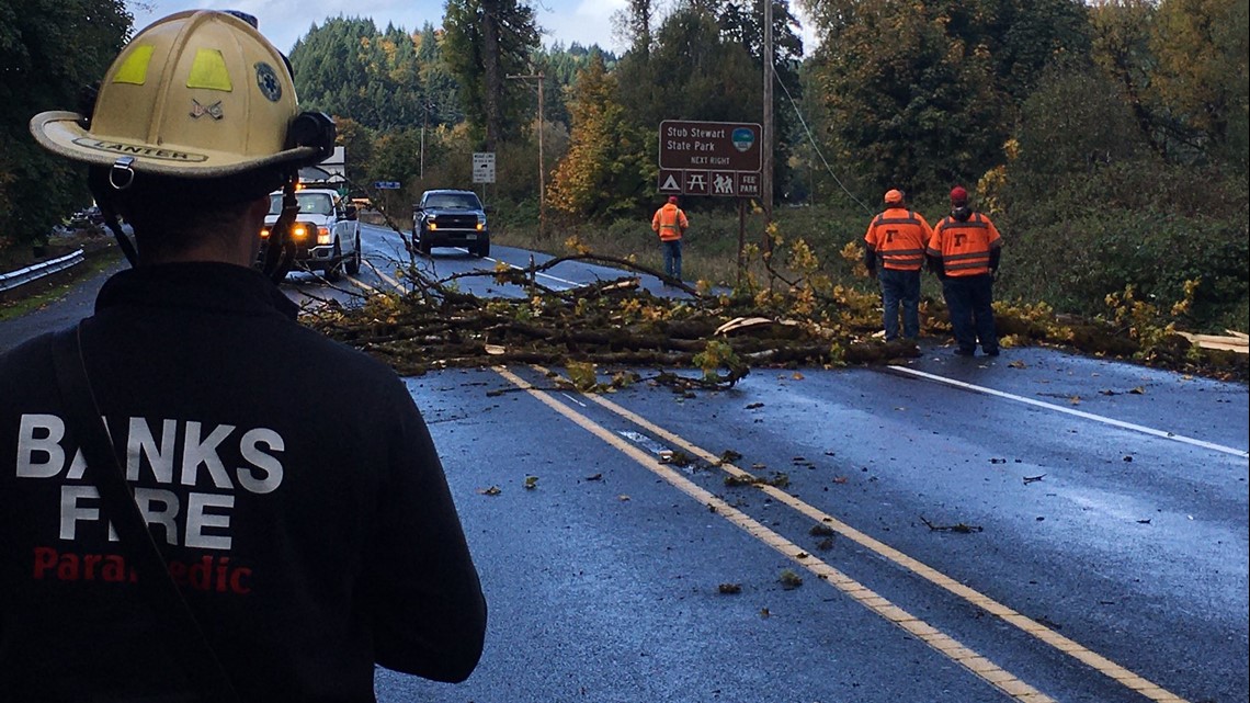 Portland traffic Downed tree closes Highway 26 west of Banks
