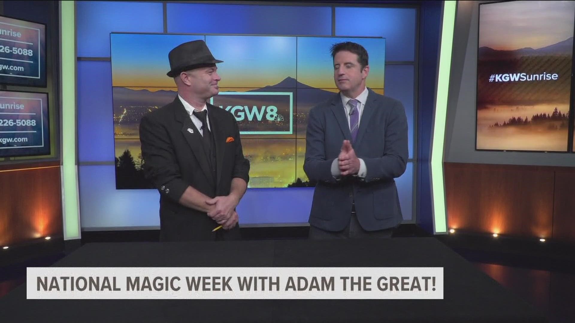 The week of Oct. 24 is National Magic Week. Portland area magician Adam the Great stopped by the KGW studio and left the Sunrise team speechless after card tricks.