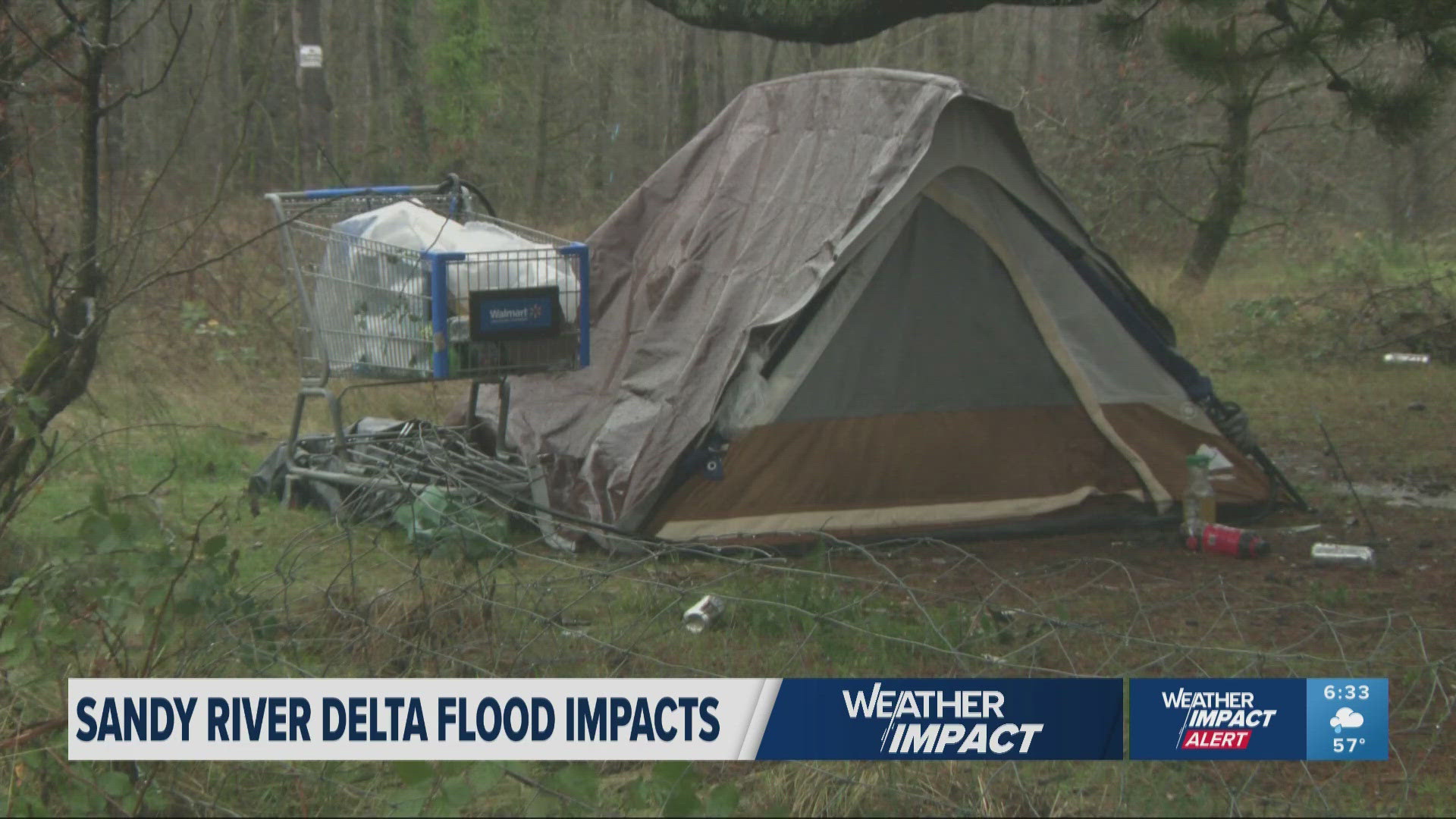 Heavy rain and rising waters threaten homeless people camped in the ...