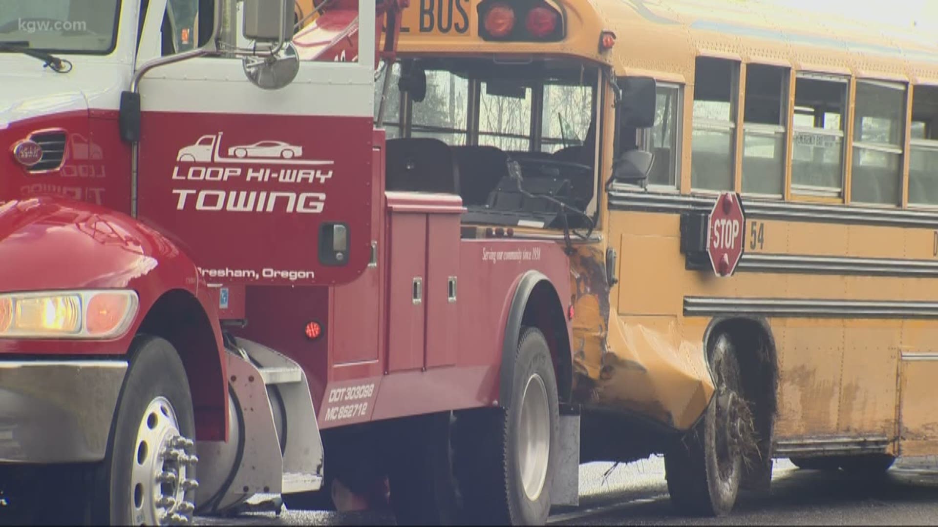 10 hurt in David Douglas school bus crash near Sandy