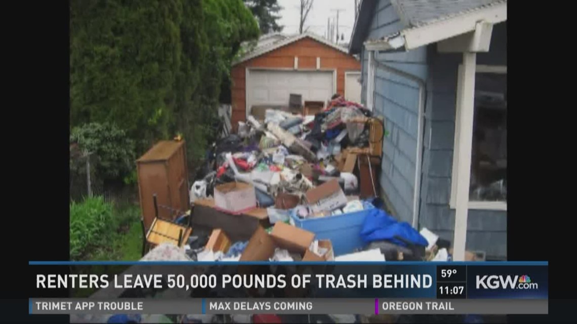 Renters leave 50,000 pounds of trash behind