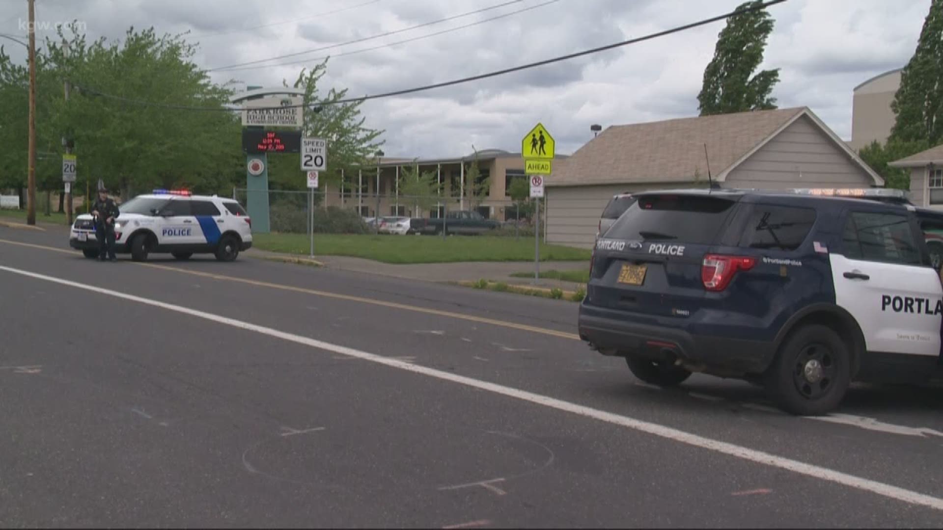 Parents rushed to Parkrose High School after learning about an armed student on campus.