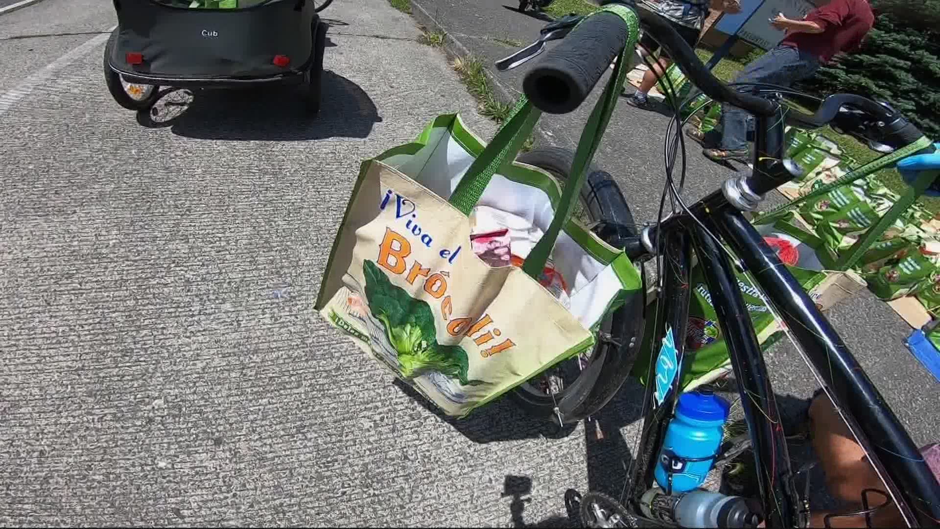The Community Cycling Center and its partners have started a program in Portland to deliver food by bicycle to people in need. Steve Redlin has more.