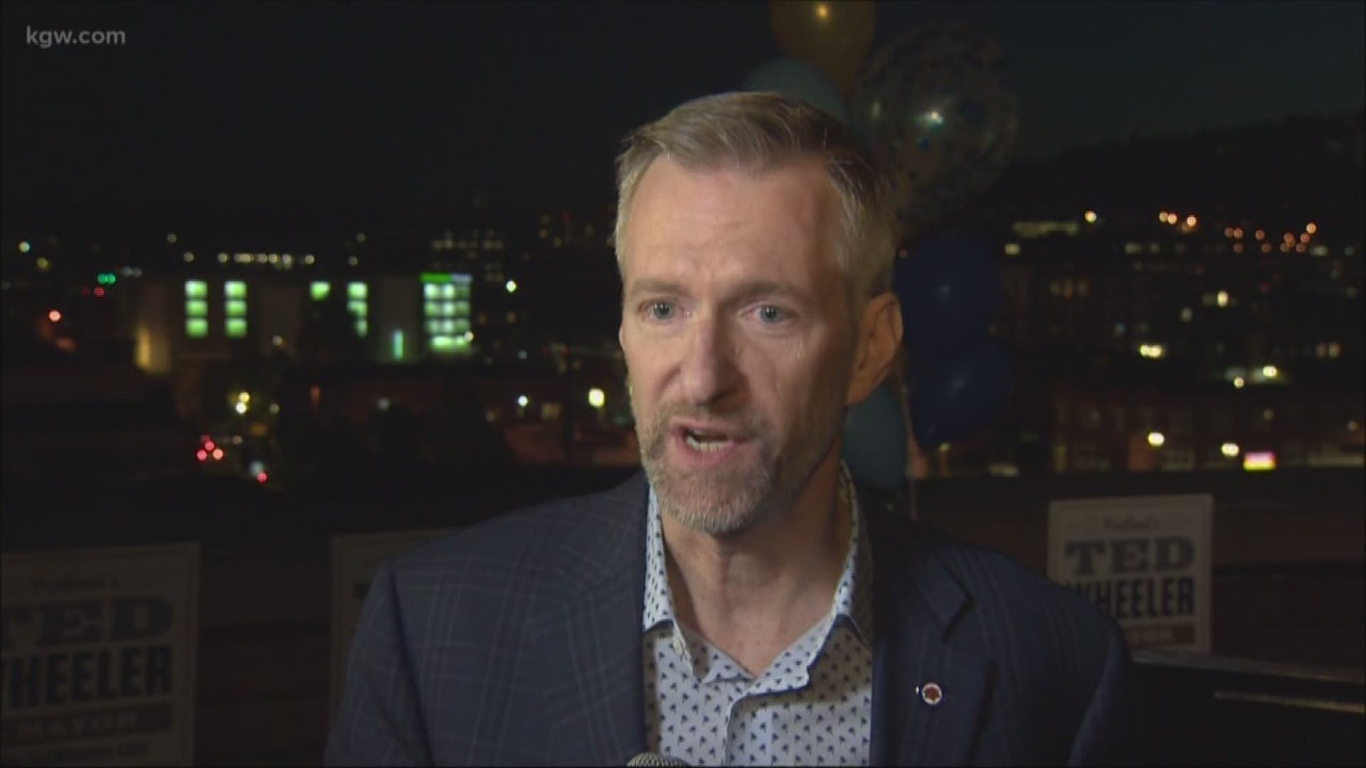 Portland Mayor Ted Wheeler announced his bid for re-election on Monday night. He said finding solutions to the homeless crisis will once again be his top priority.