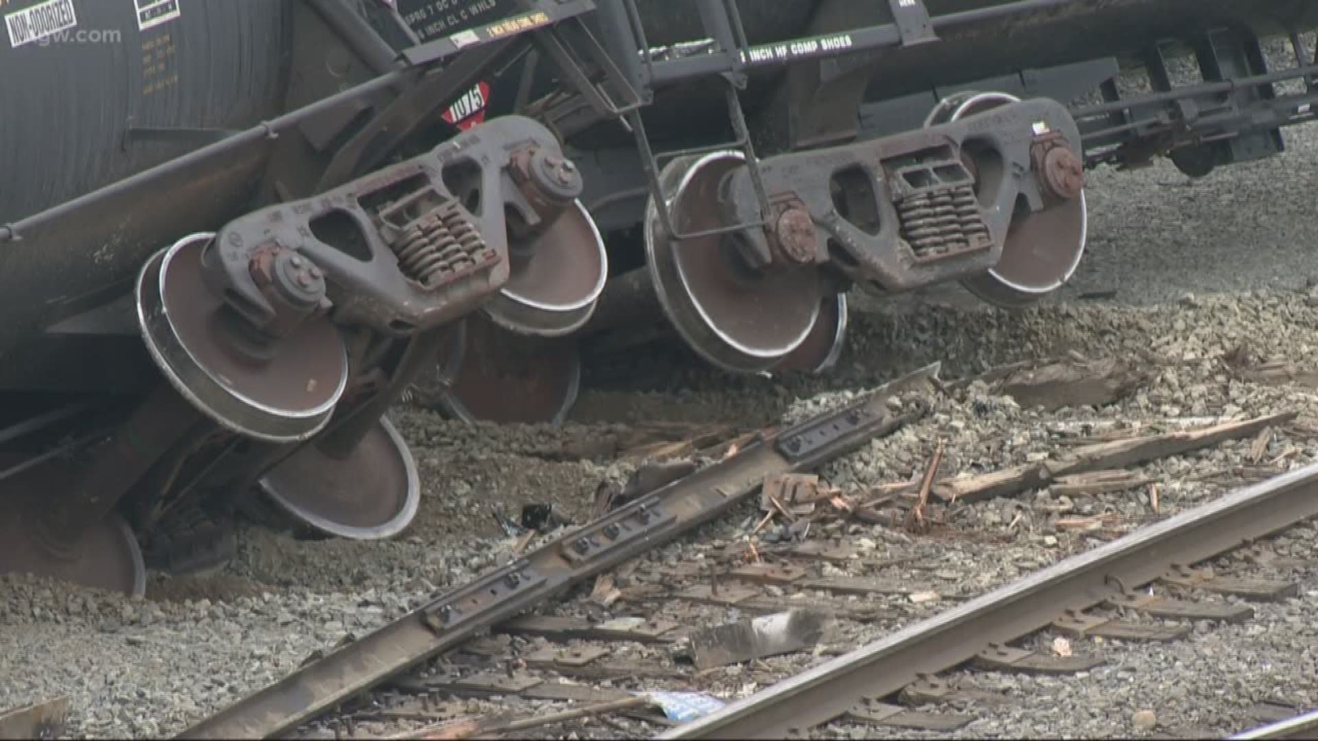 Train derails in North Portland