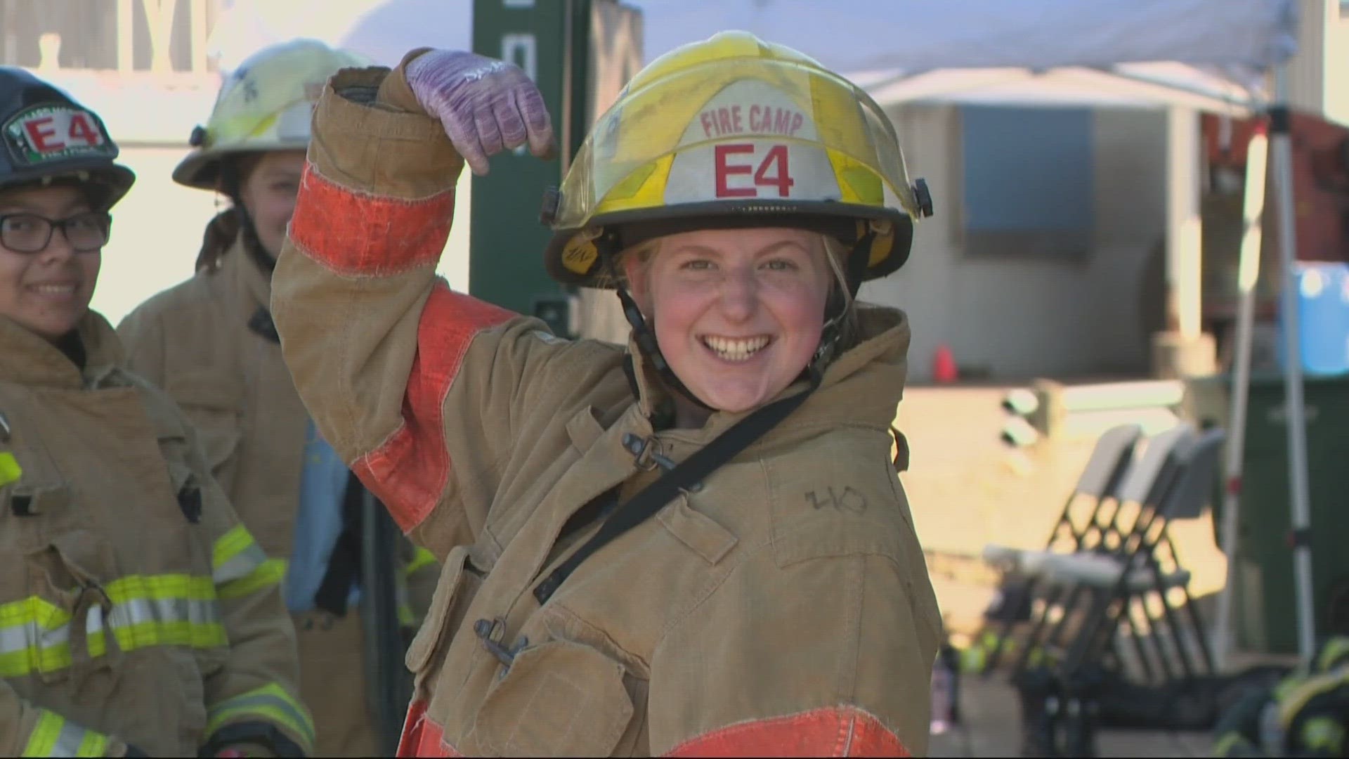 It's a fire camp for females and it's become a tradition, to show teens and young women the ropes of what professional firefighters do.