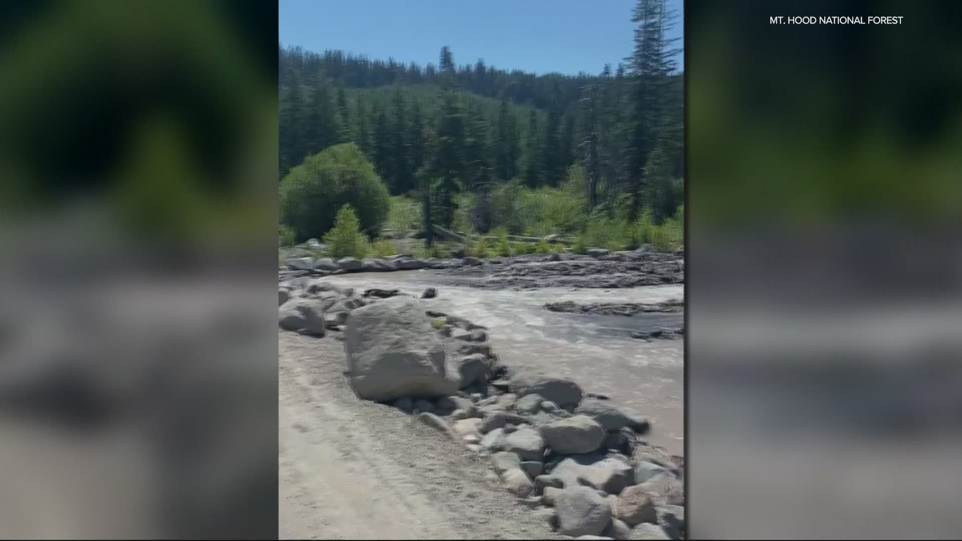 The hot temperatures this weekend melted snow and washed out a road leading to the Laurance Lake campground near Parkdale, forcing its evacuation.
