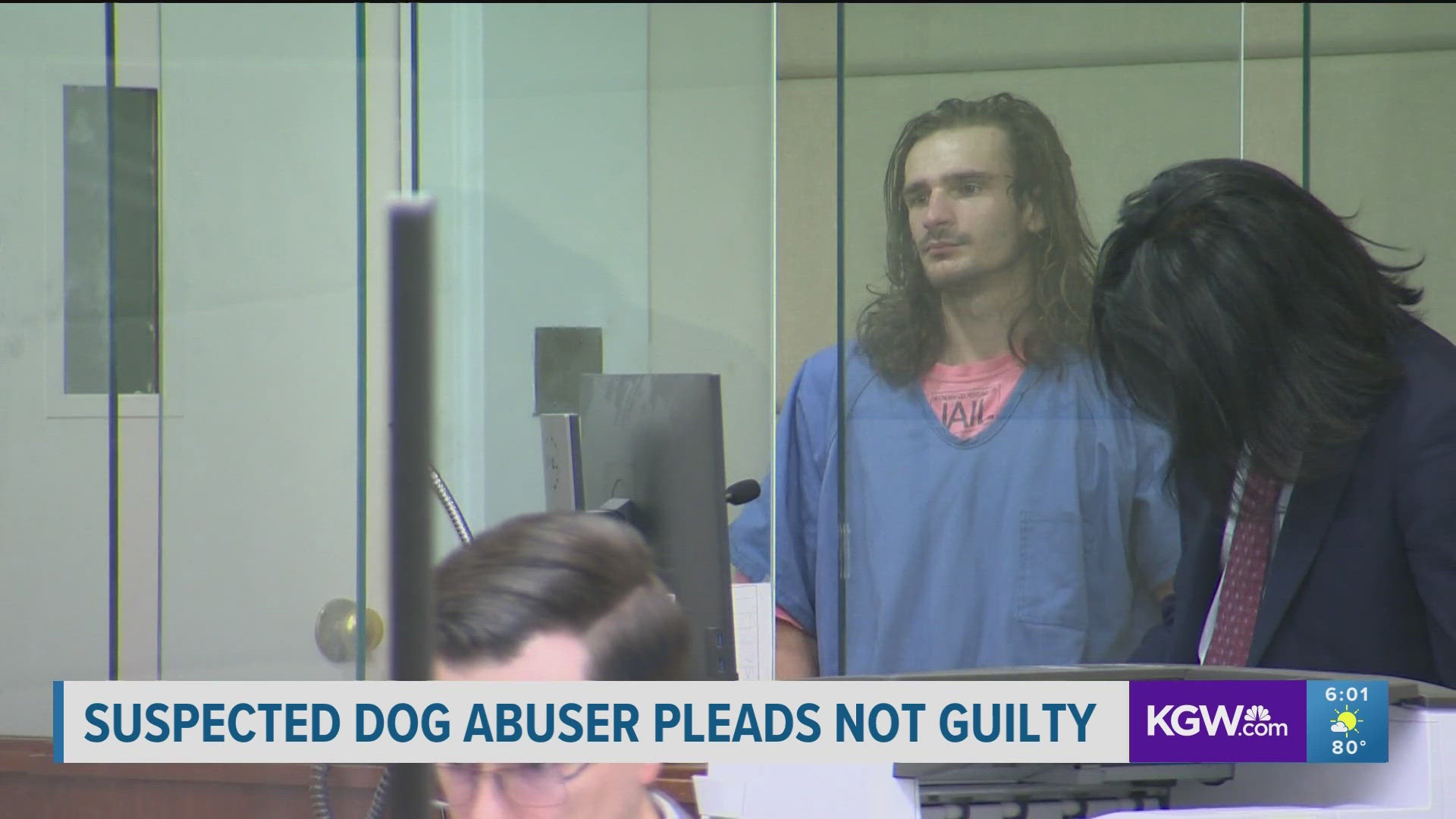 Issac Justham faces charges of felony animal abuse. He was arrested after security footage appeared to show him repeatedly striking a dog with a rope.