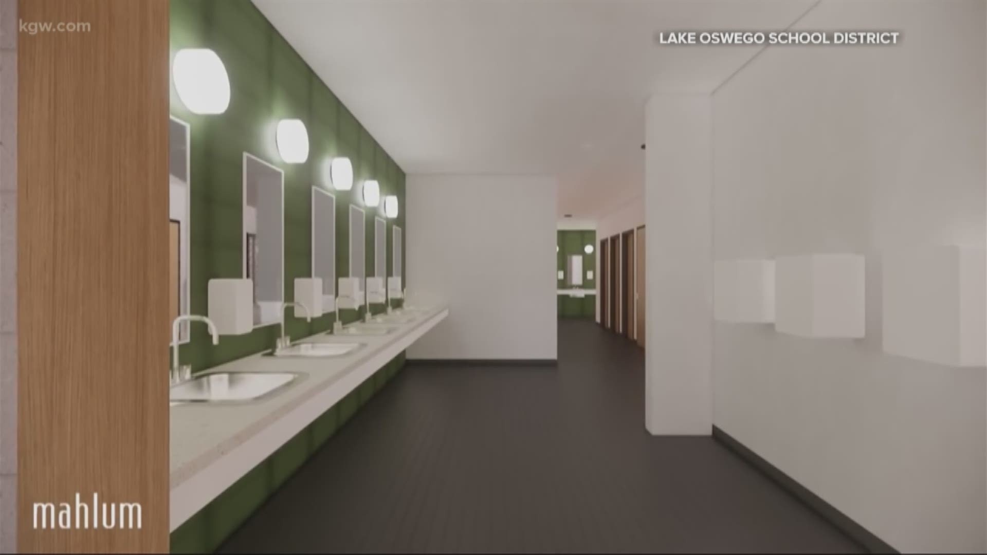 Lakeridge Junior High School is being rebuilt and the plan calls for gender-neutral, all-user bathroom stalls with communal sinks.