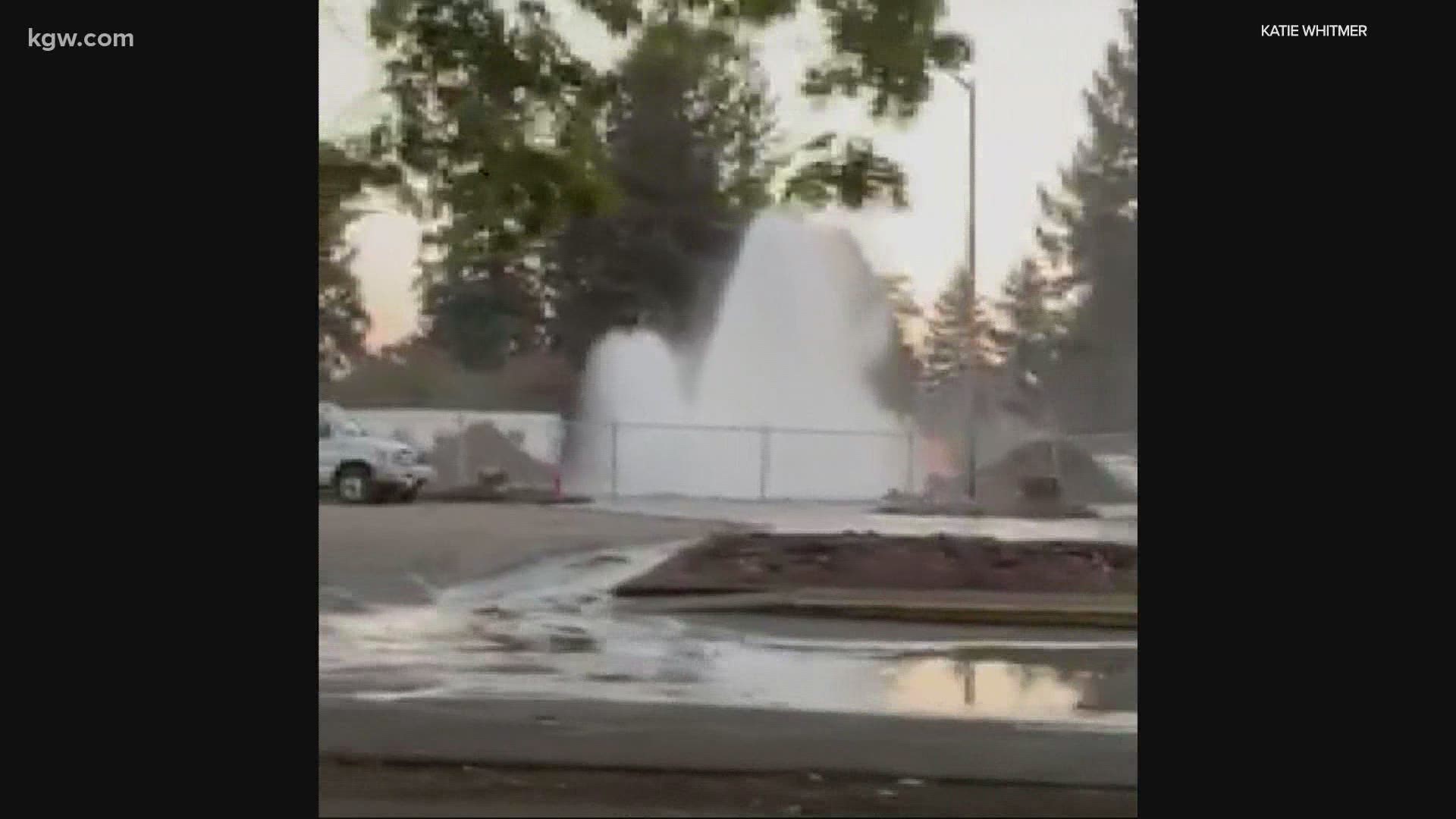 More than a million gallons of water spilled into the Fort Vancouver Regional Public Library after a private construction crew broke a water main. Devon Haskins repo
