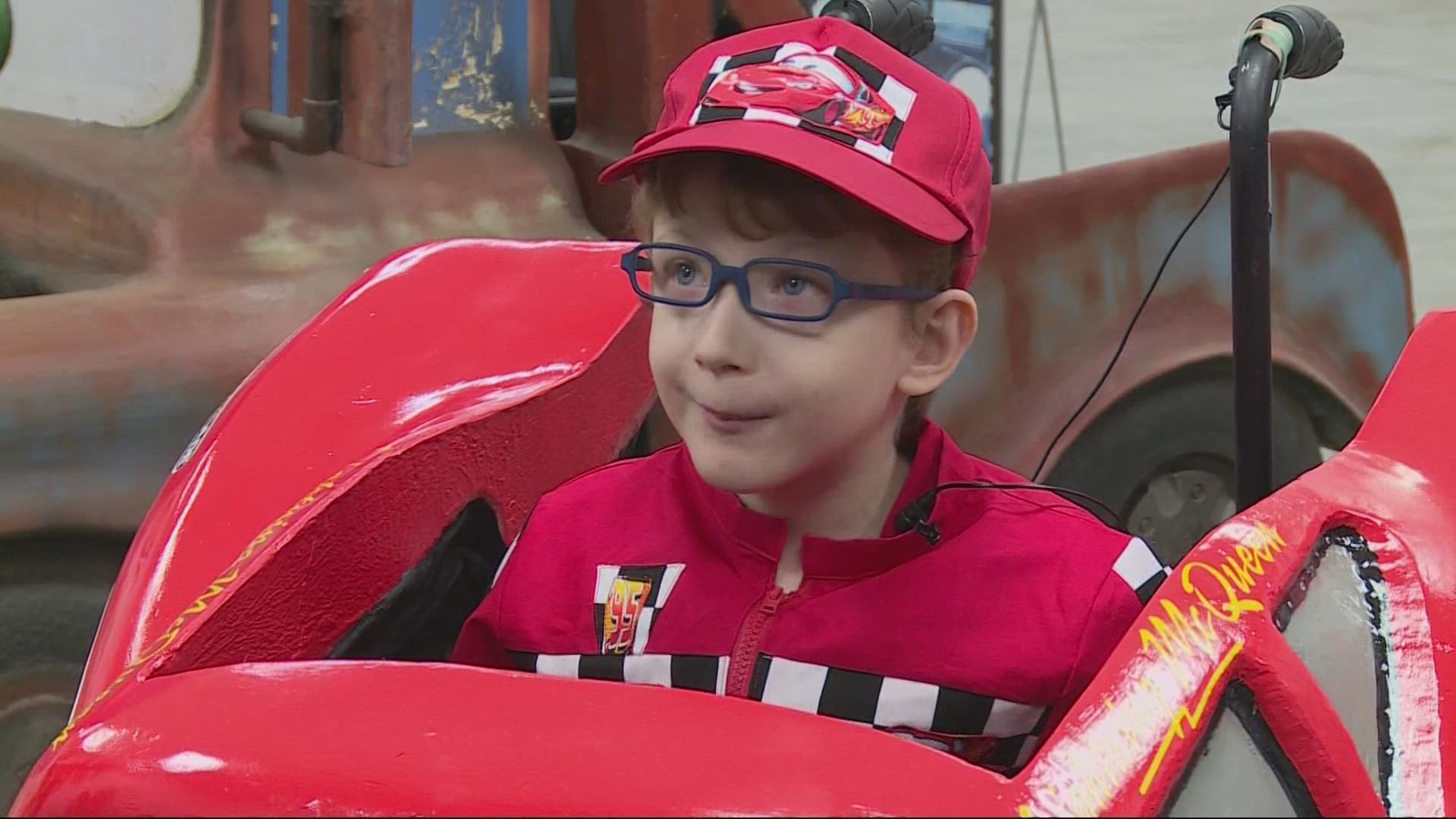 For Halloween, the nonprofit Magic Wheelchair transformed a 6-year-old Evan's wheelchair into his favorite character from the movie 'Cars.'