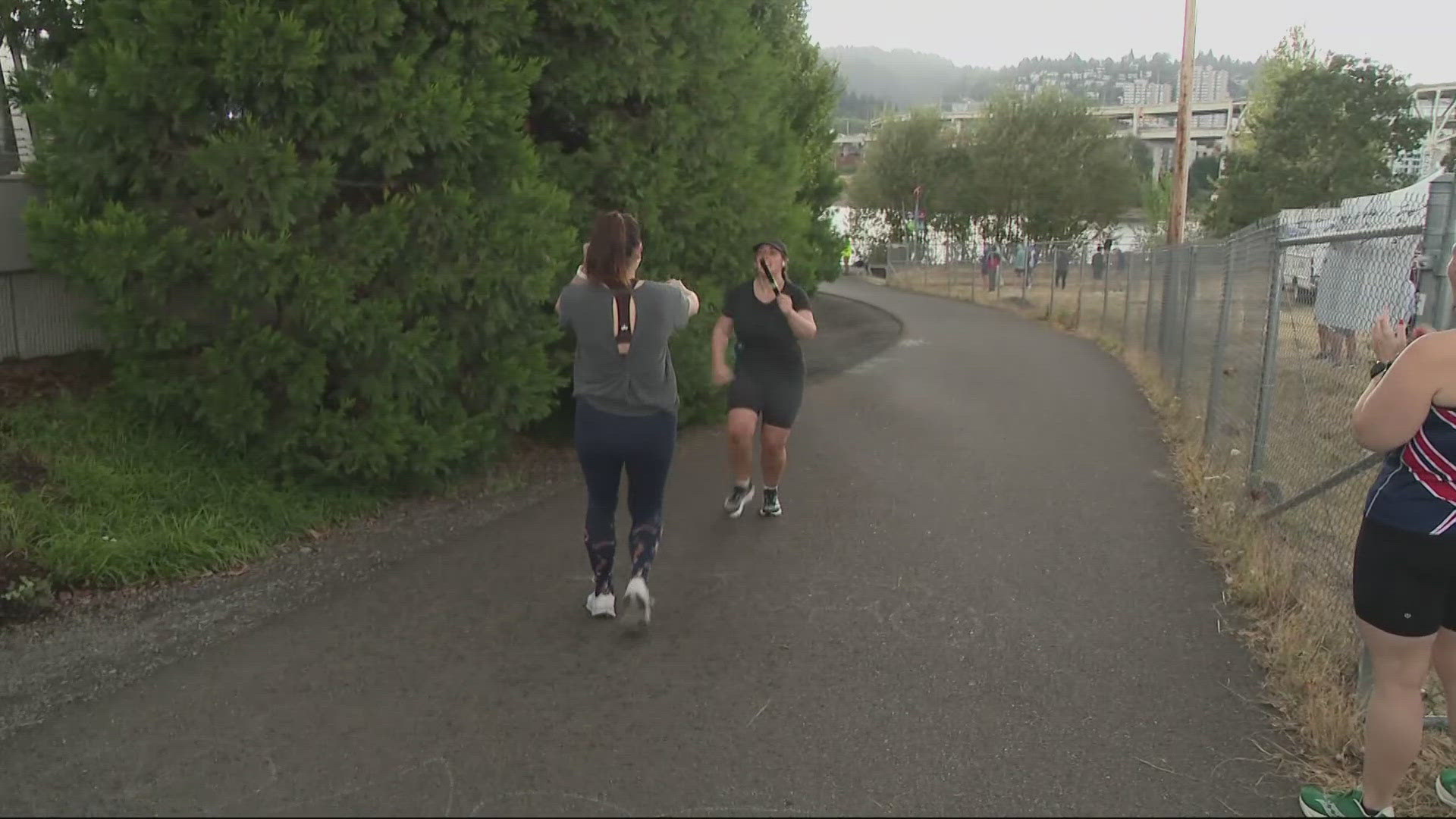 Thousands of runners started the 200-mile relay from Timberline Lodge heading for Seaside on the Oregon Coast, raising money for cancer research.