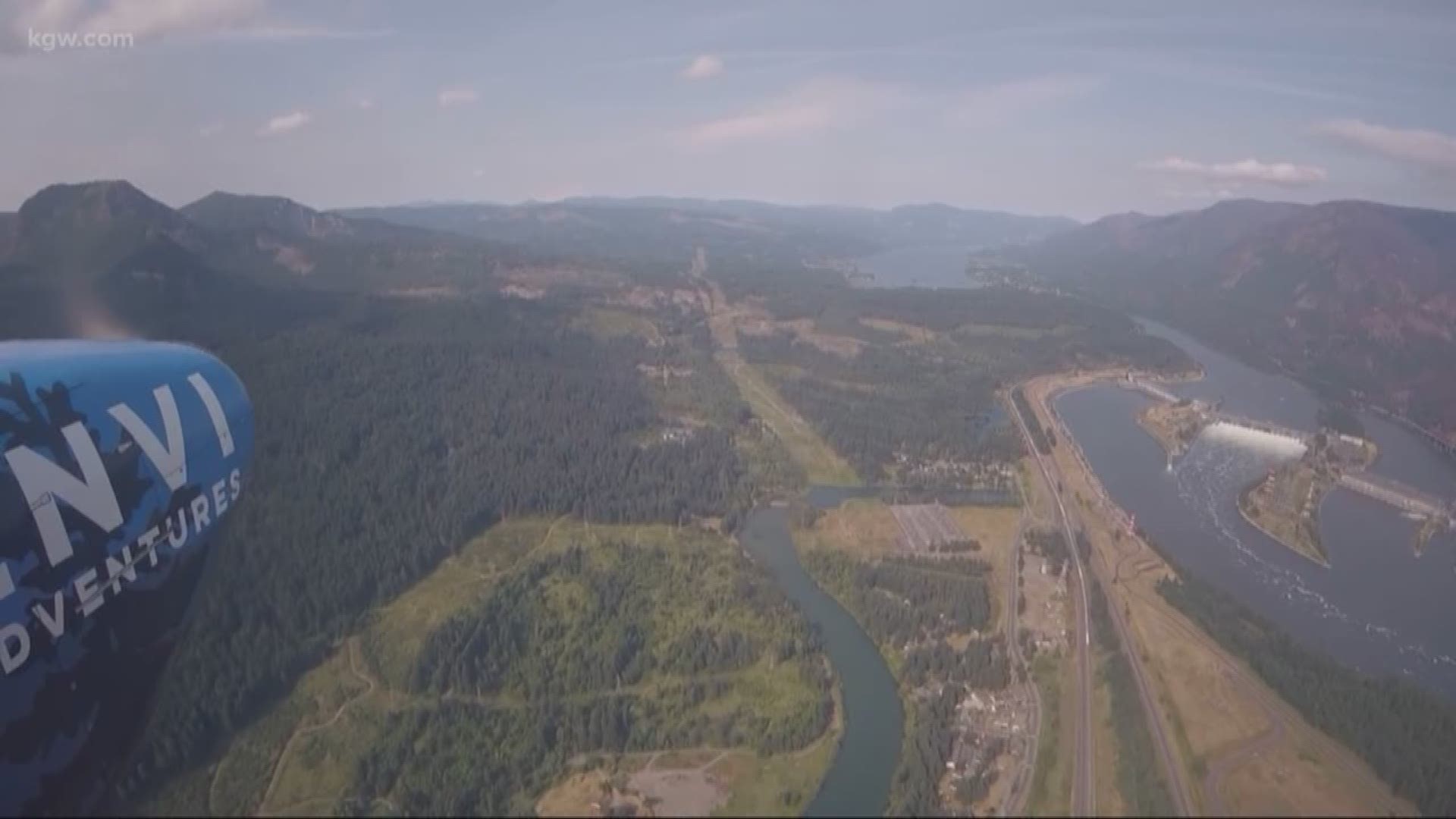 A bird's eye view of the Columbia River Gorge after the Eagle Creek Fire