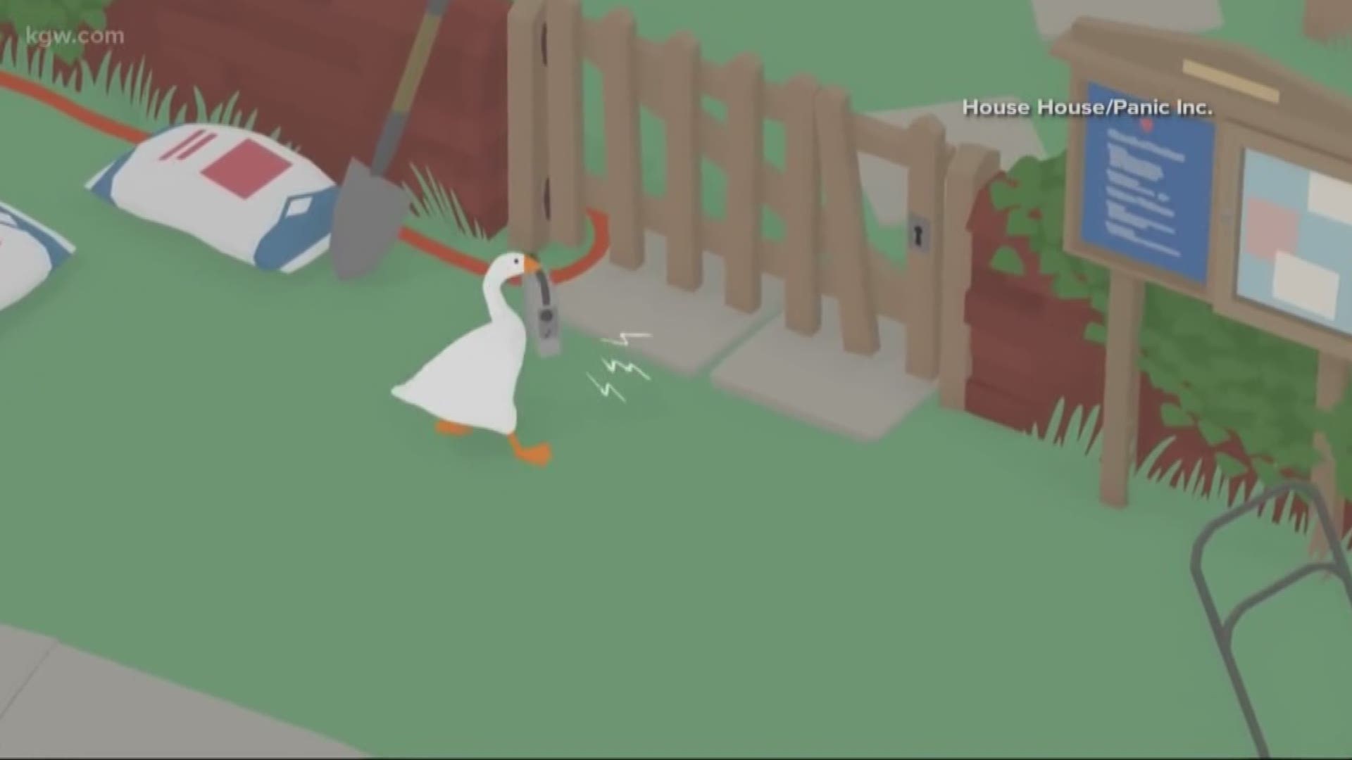 Panic is publishing a blockbuster video game called the "Untitled Goose Game." You play as a goose playing tricks on the unsuspecting public.