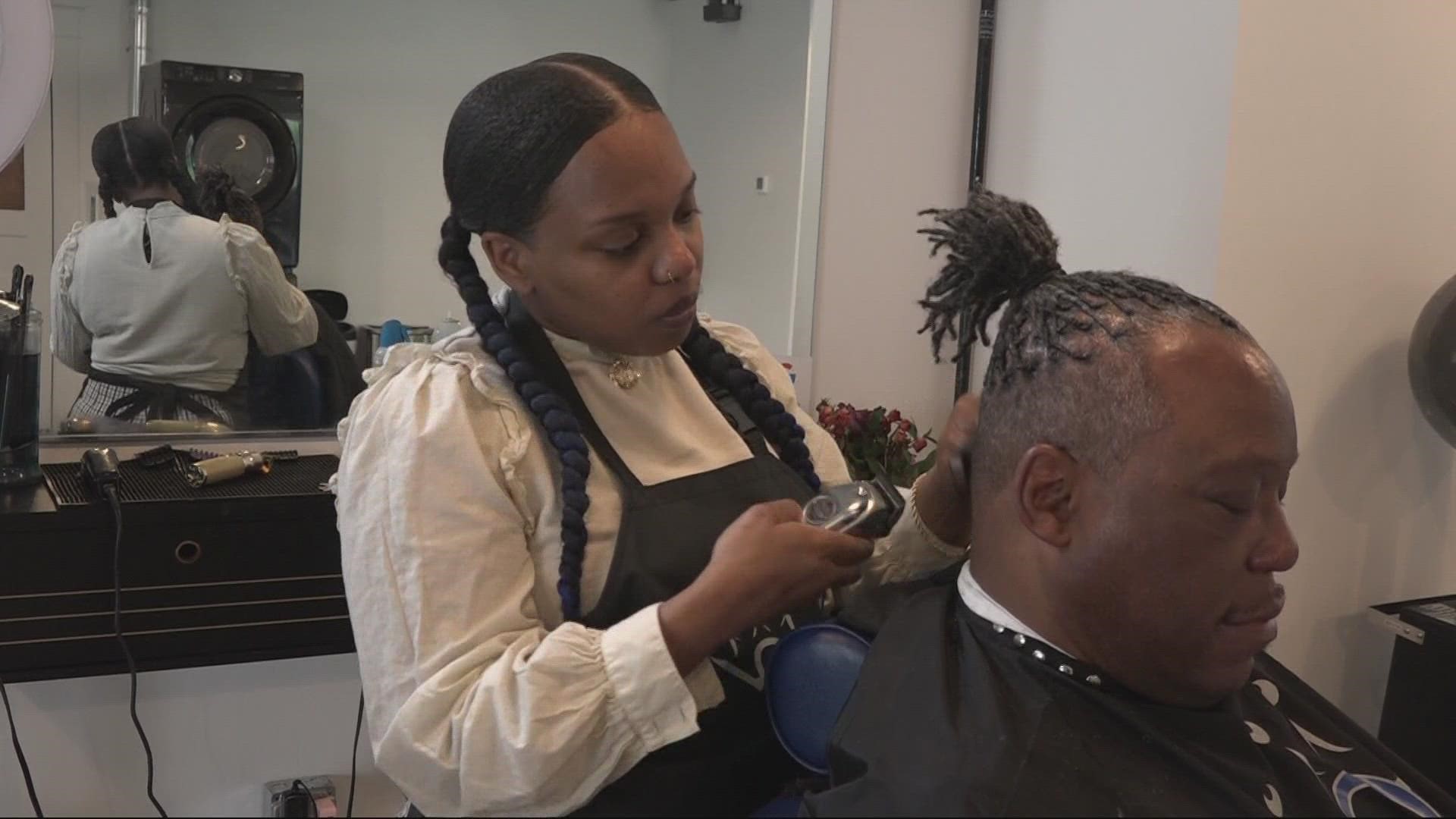 Lasheera Chambers opened her northeast Portland barbershop last month. It’s the culmination of her personal success story