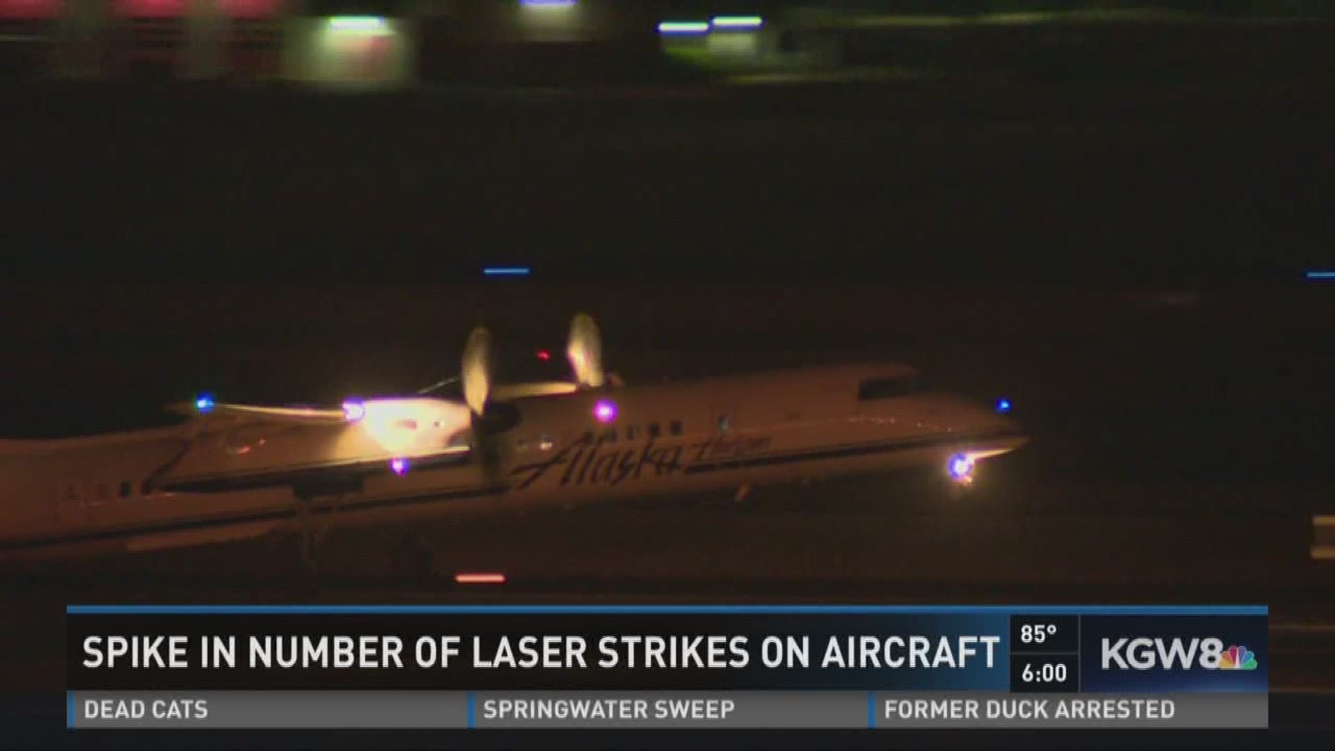 Spike in number of laser strikes on aircraft