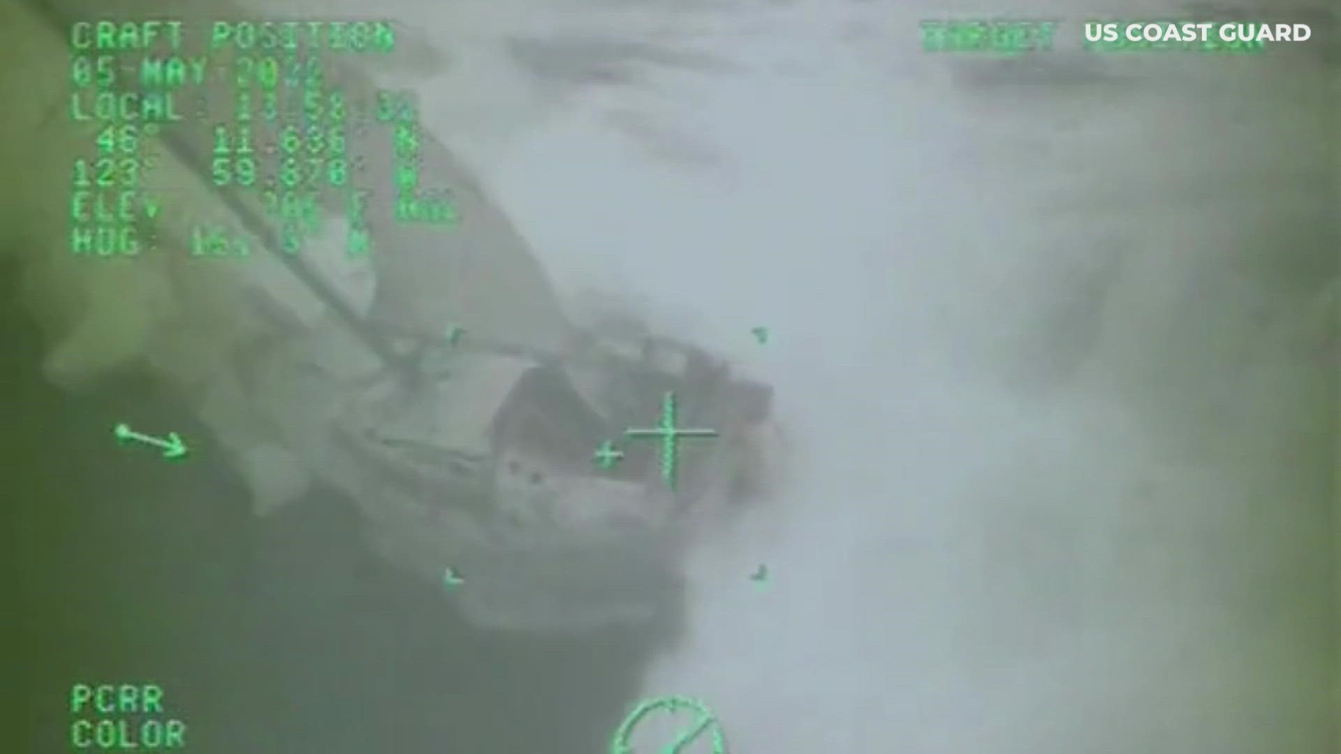 The U.S. Coast Guard rescued a man who jumped into the water from his disabled 26-foot sailboat off the coast of Fort Stevens near Astoria.