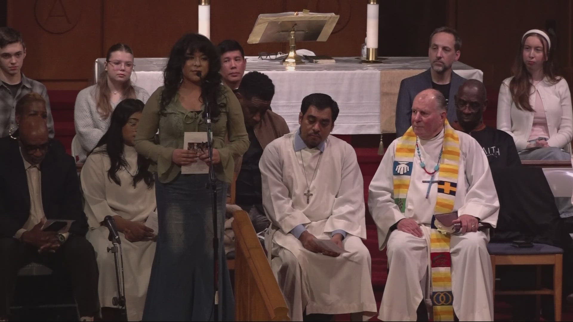 The service featured freedom songs and included workshops on community defense, advocacy and becoming a sanctuary congregation.