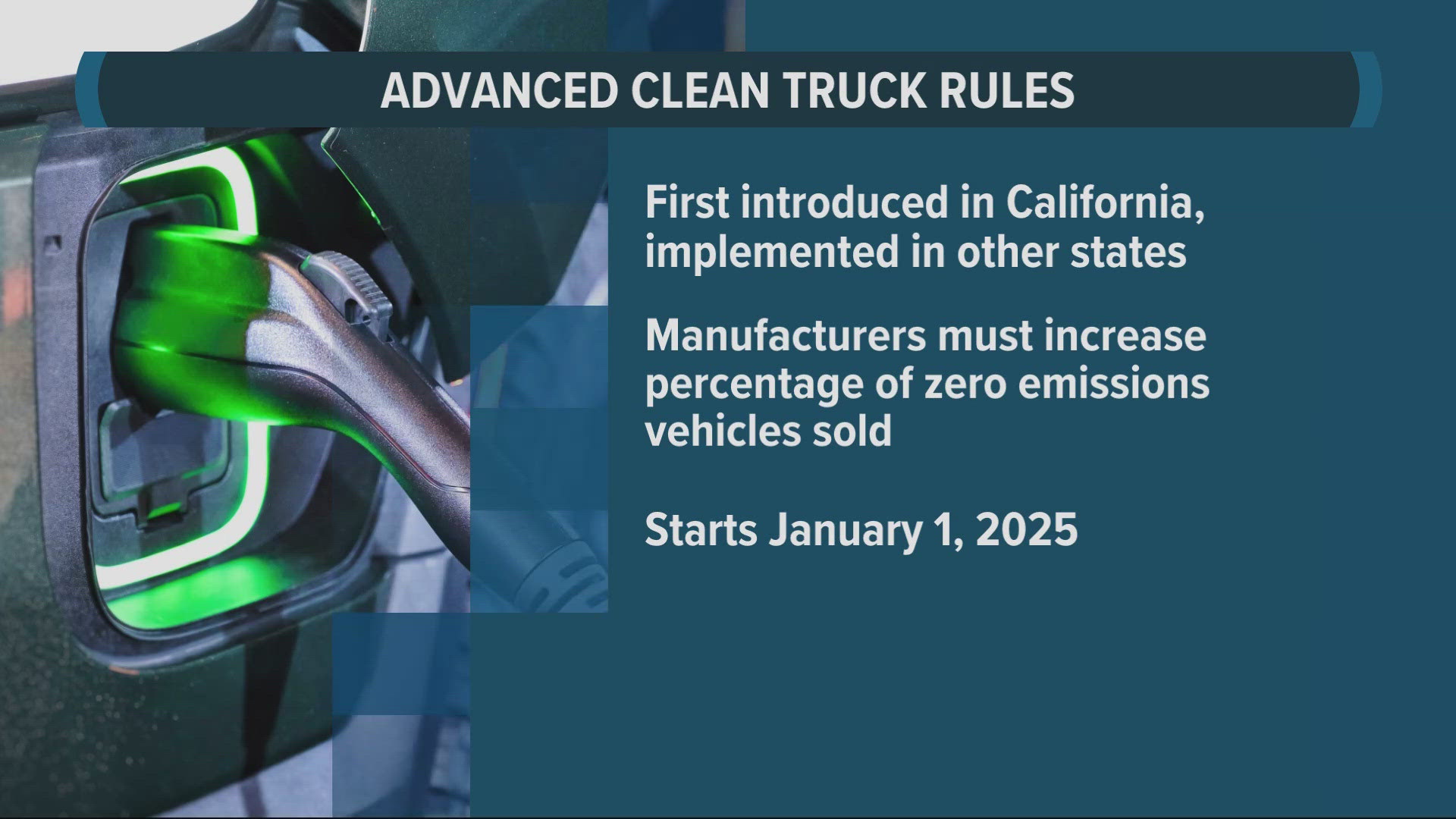 In a little over two weeks, a new rule will go into place, aimed at reducing the number of trucks on the road that use gas.