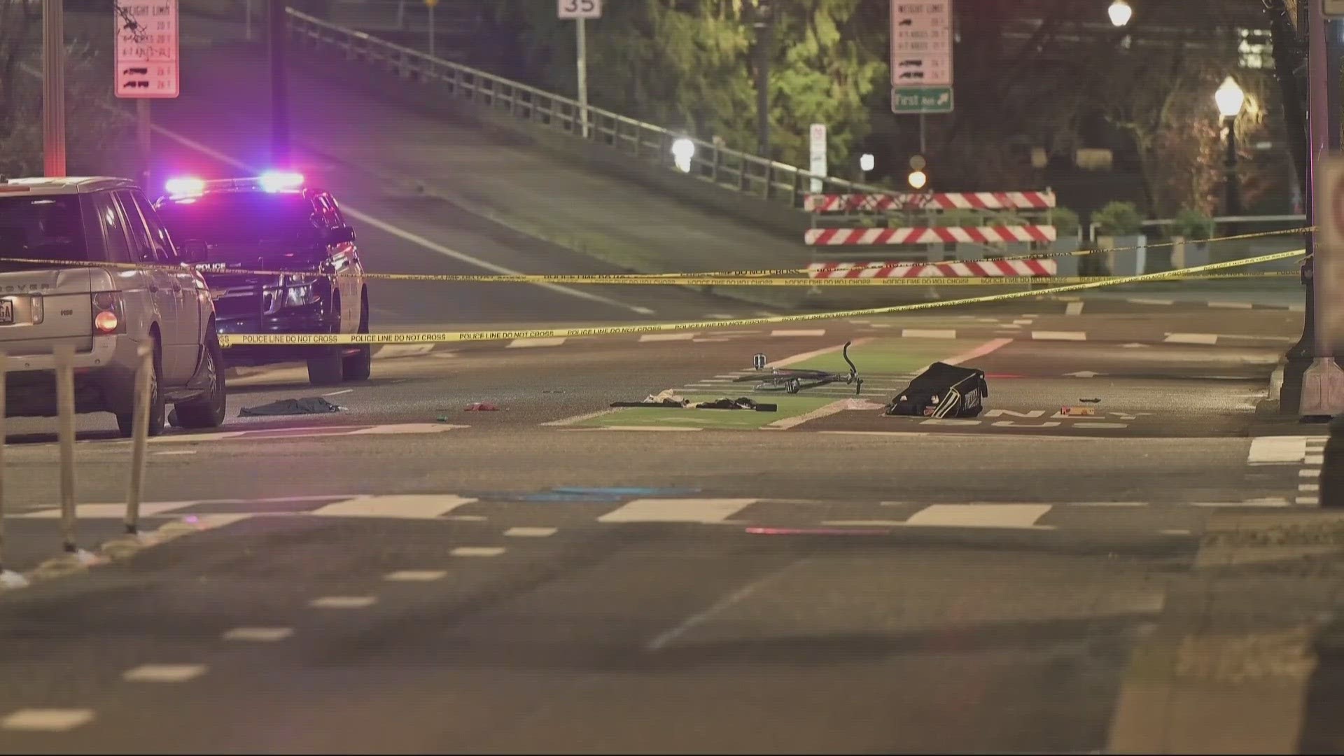 A bicyclist hit by a vehicle while running a red light in early March died Monday from his injuries, police said.