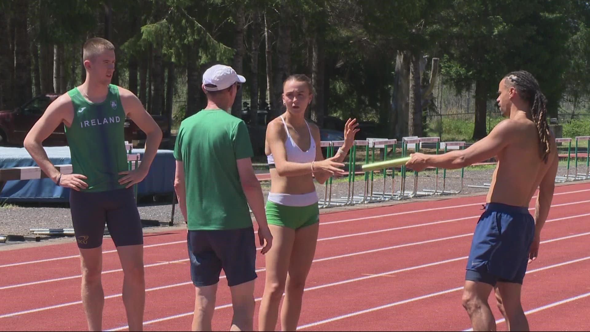 The Irish team has been practicing at McKenzie Community Track for the past week. It's a positive sign for a town still recovering from Oregon's 2020 wildfires.