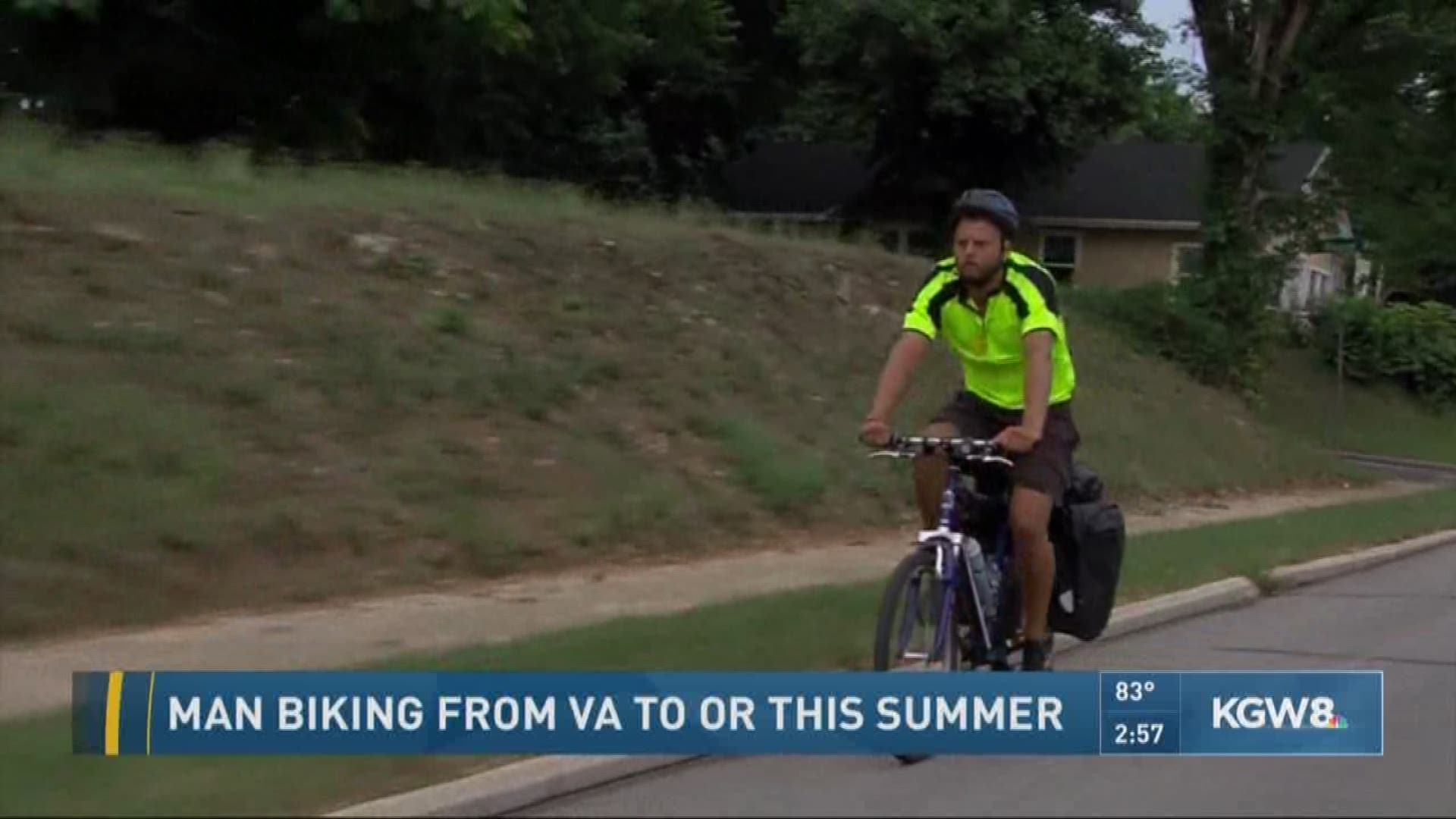 Man biking from VA to OR this summer