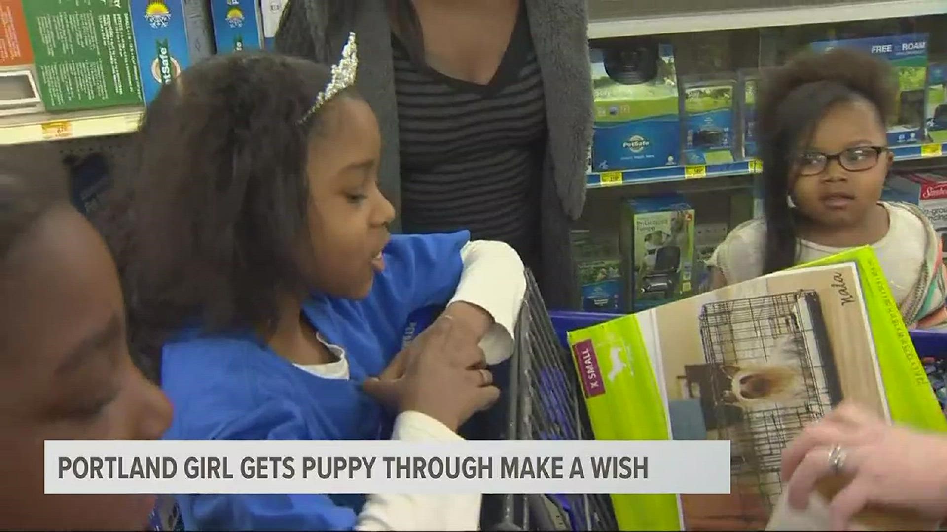 Portland girl gets puppy through Make A Wish program