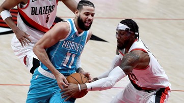 Carmelo Anthony has 29 and Blazers down Hornets 123-111