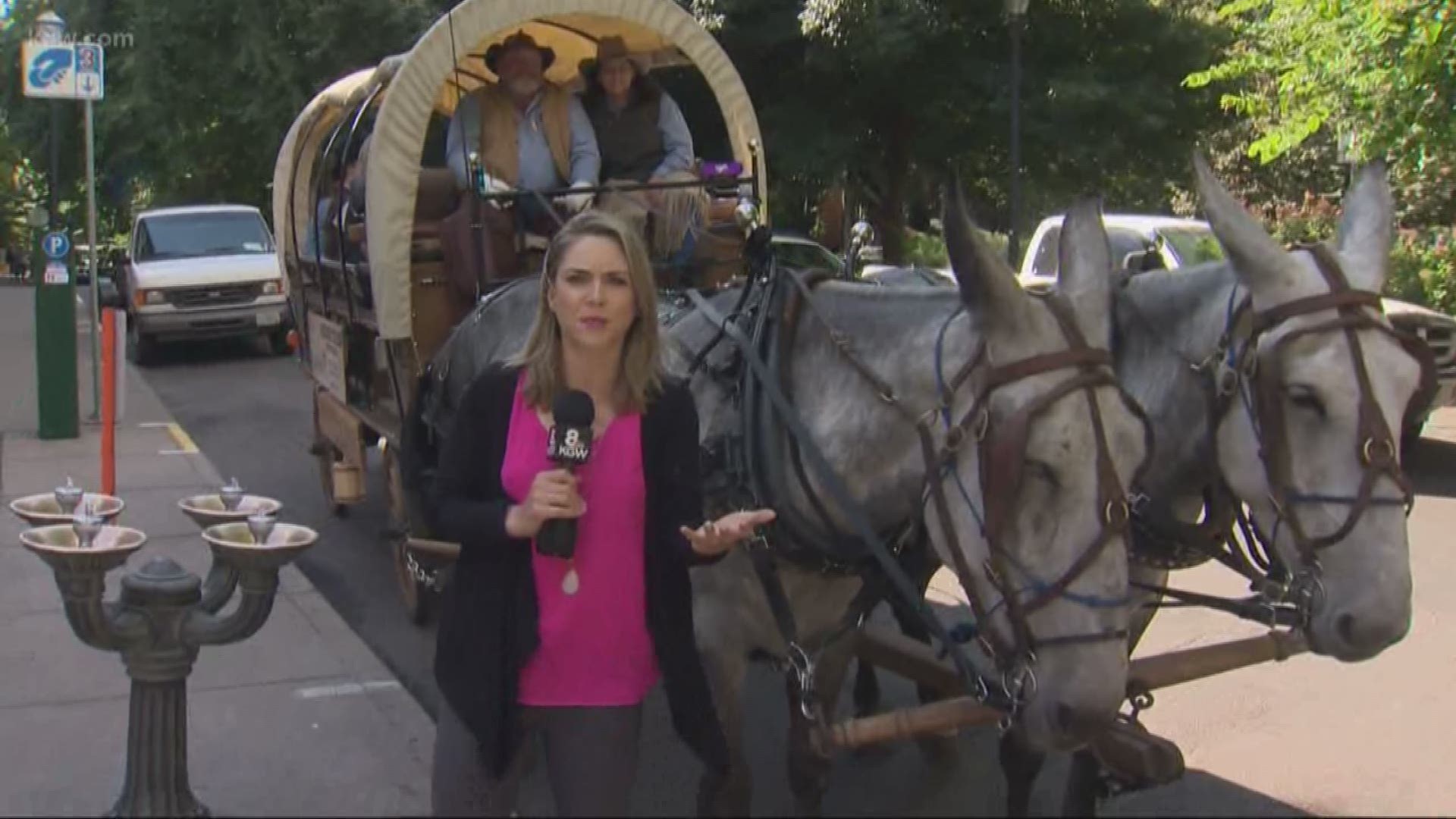 Get a Lyft ride in a covered wagon to celebrate the 175th anniversary of the Oregon Trail. Use code oregontrail175 in the Lyft app.

#TonightwithCassidy
